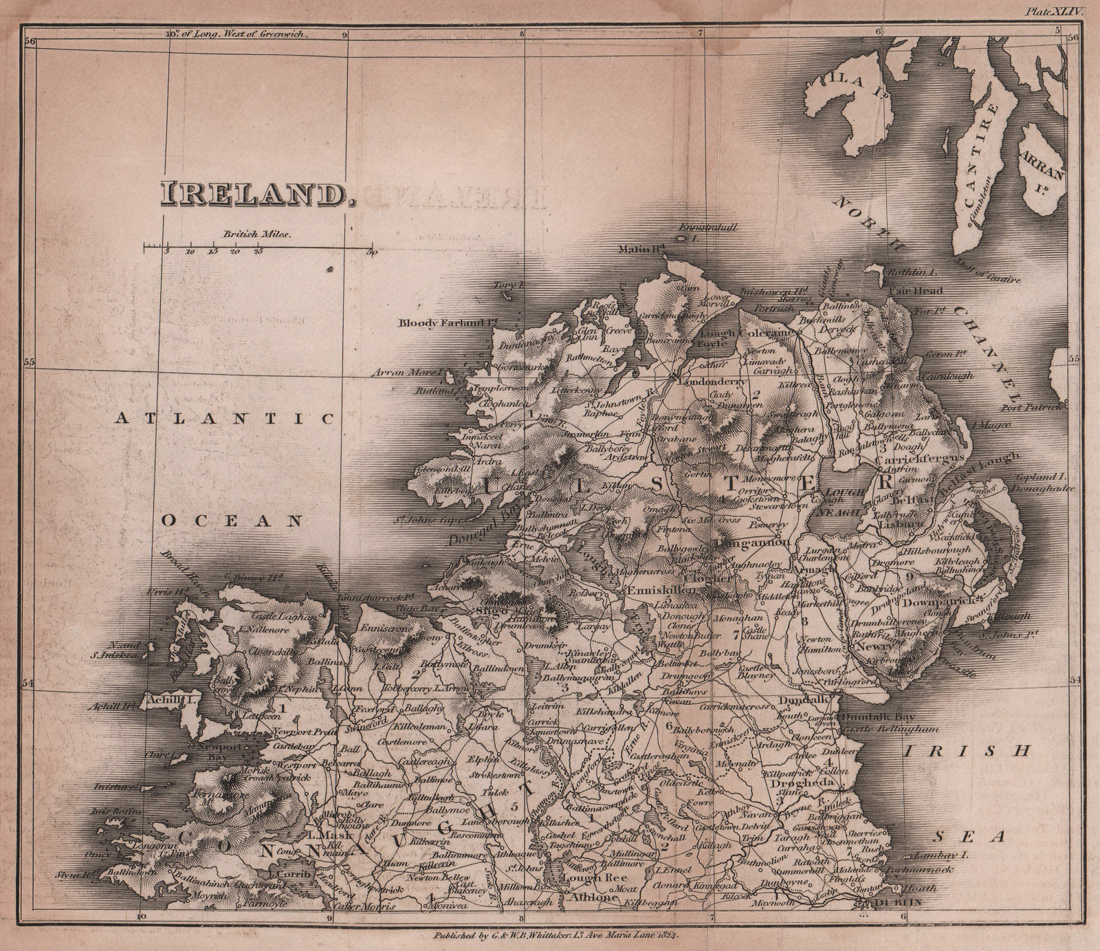 Associate Product Northern Ireland antique copperplate map by Benjamin Pitts Capper 1825 old