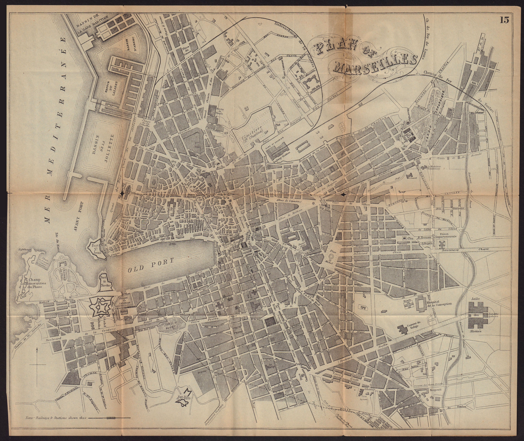 Associate Product MARSEILLES antique town plan city map. France. BRADSHAW c1898 old