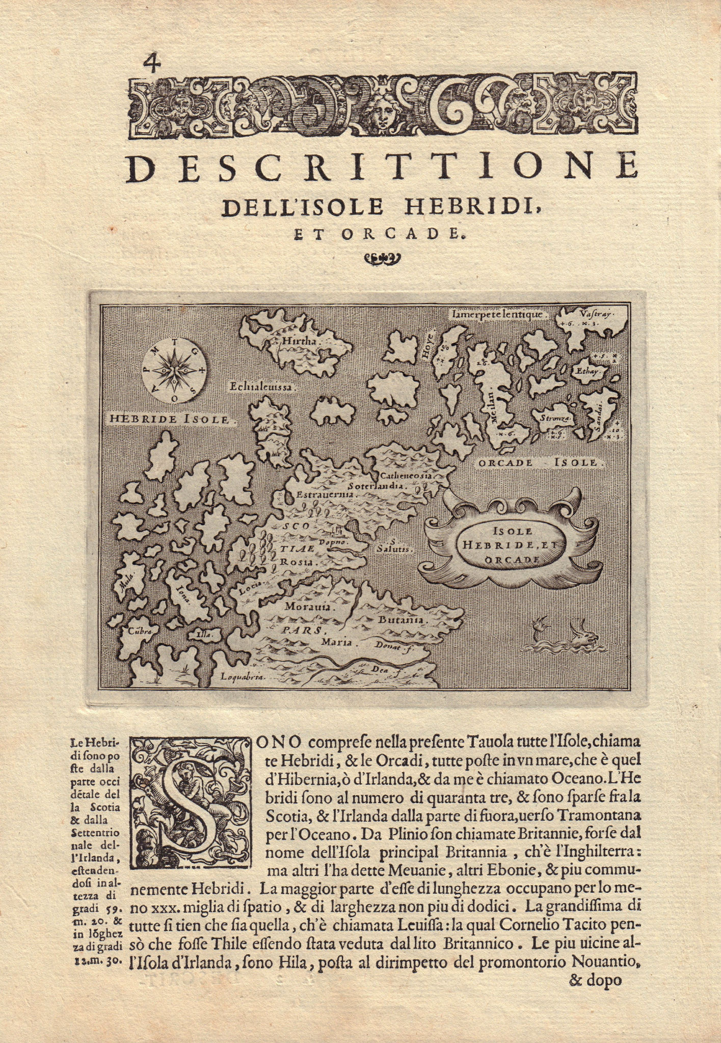 Associate Product Descrittione dell' Isole Hebridi & Orcadi PORCACCHI. Hebrides Orkneys 1590 map