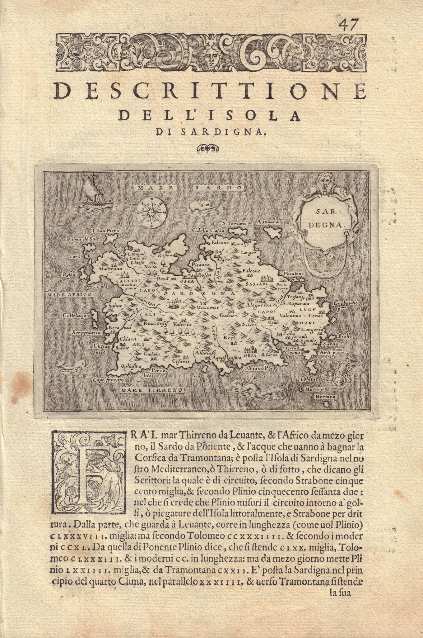 Associate Product Descrittione dell' Isola di Sardigna. PORCACCHI. Sardinia Sardegna 1590 map