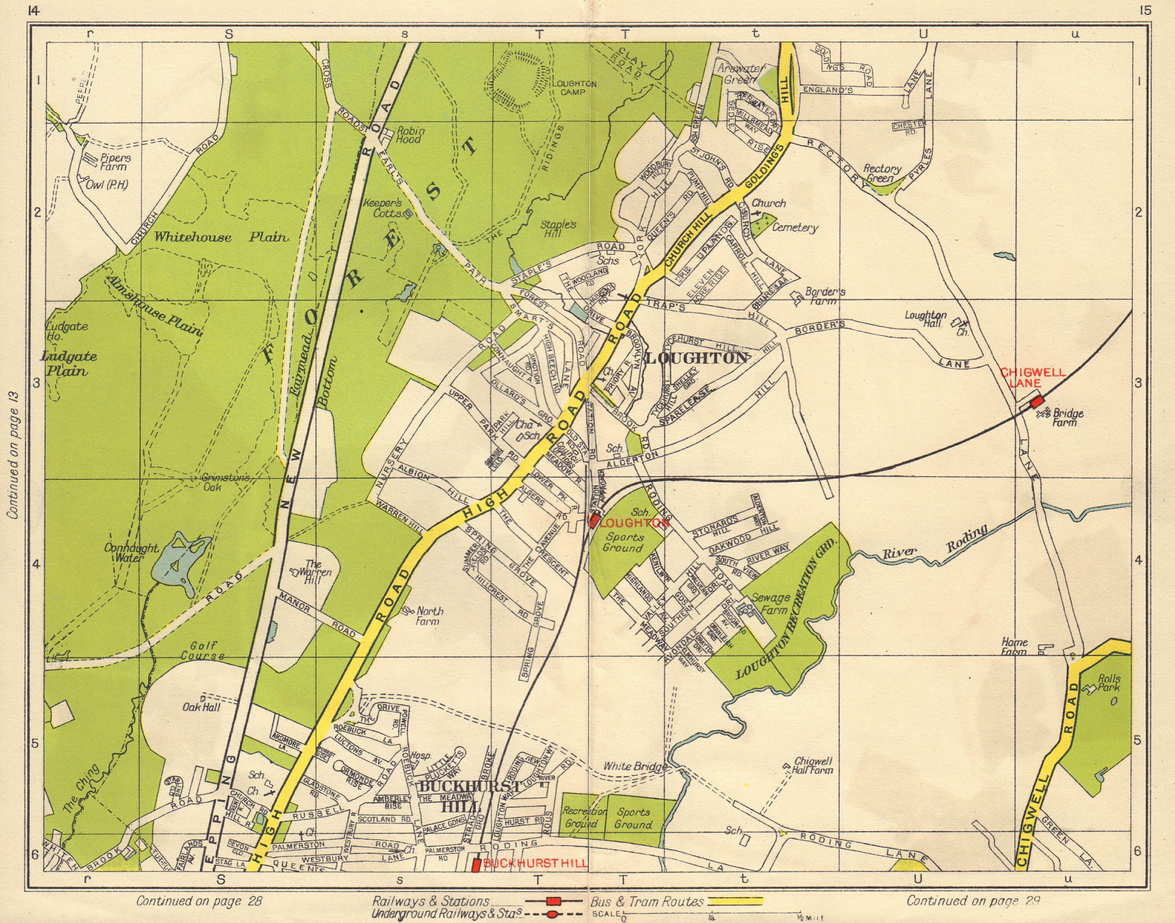 NE LONDON. Loughton Epping Forest Buckhurst Hill Debden Chigwell 1948 old map