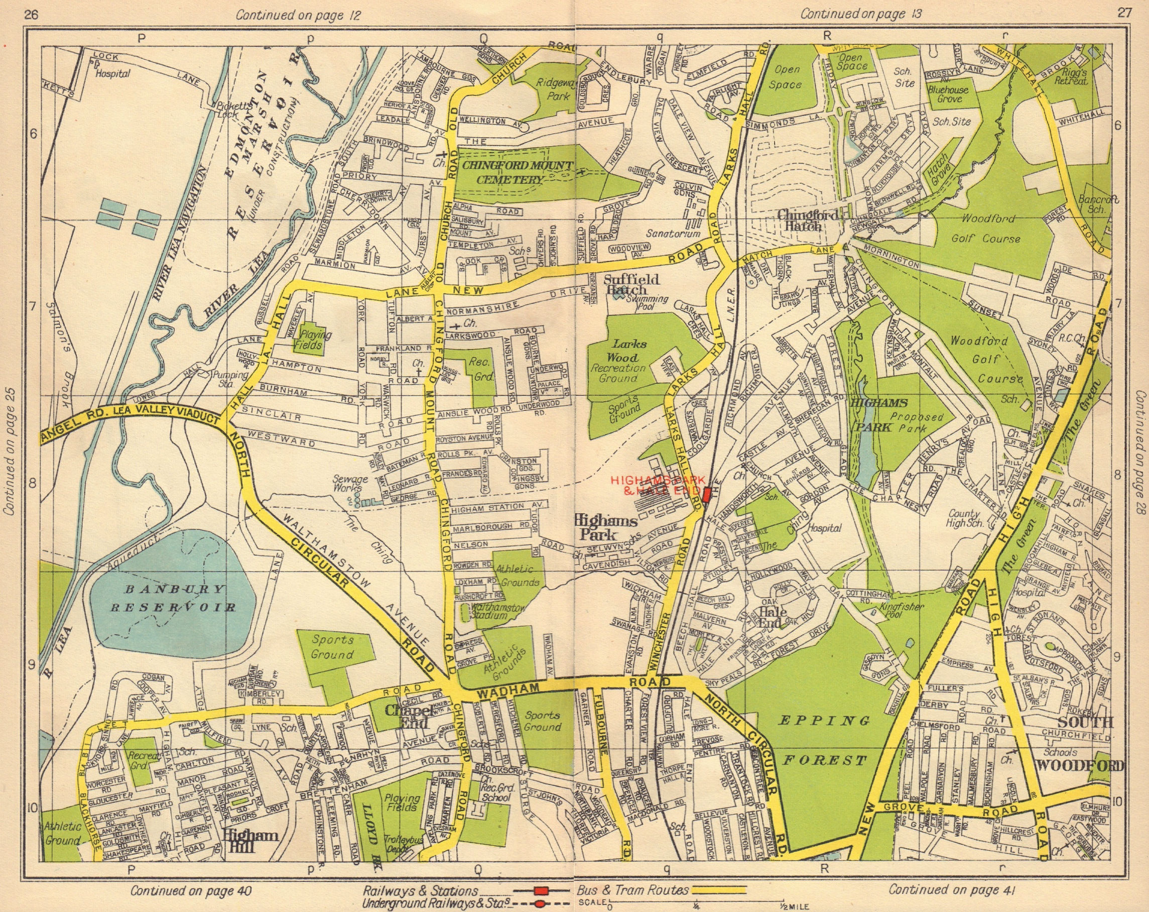 NE LONDON. Higham Hill Chingford Hatch Higham's Park Chapel End 1948 ...