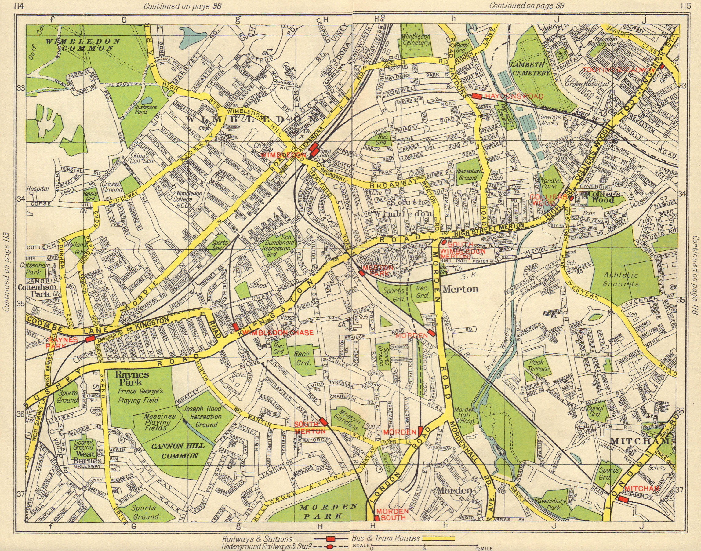 SW LONDON. Wimbledon Collier's Wood Merton Morden Raynes Park Mitcham ...