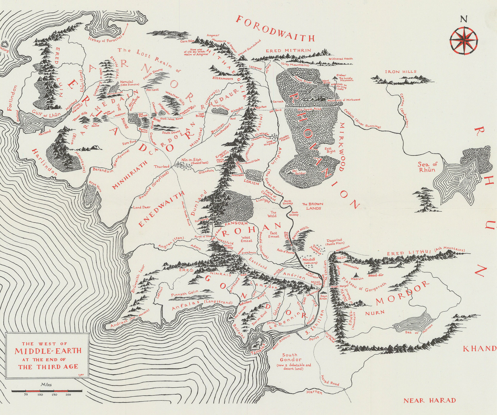 The West of Middle-Earth at the end of the Third Age Lord/Rings TOLKIEN ...