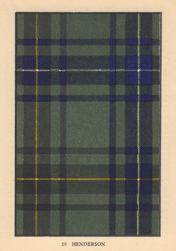 Associate Product Henderson [MacKendricks]. Scottish Clan Tartan. SMALL 8x11.5cm 1937 old print