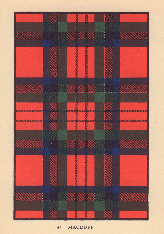 Associate Product MacDuff. Scottish Clan Tartan. SMALL 8x11.5cm 1937 old vintage print picture