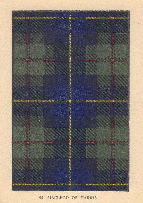 Associate Product Macleod of Harris [and Dunvegan]. Scottish Clan Tartan. SMALL 8x11.5cm 1937