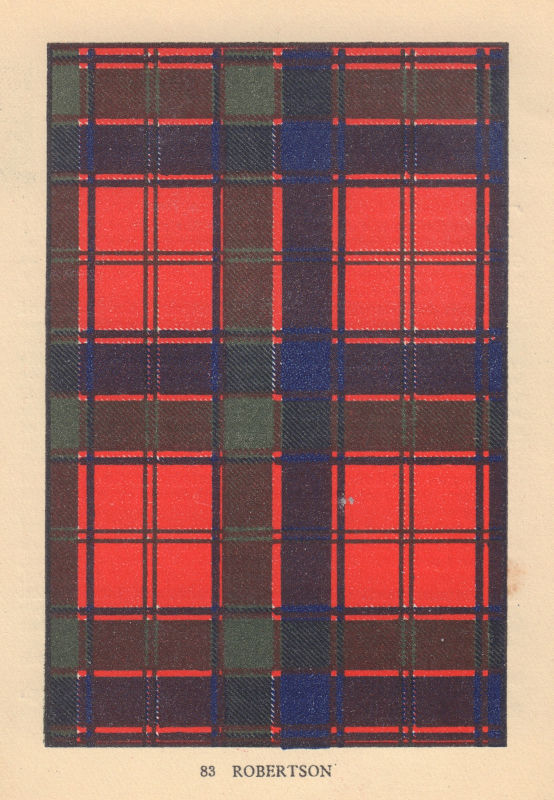 Associate Product Robertson [or Clann Donnachaidh]. Scottish Clan Tartan. SMALL 8x11.5cm 1937