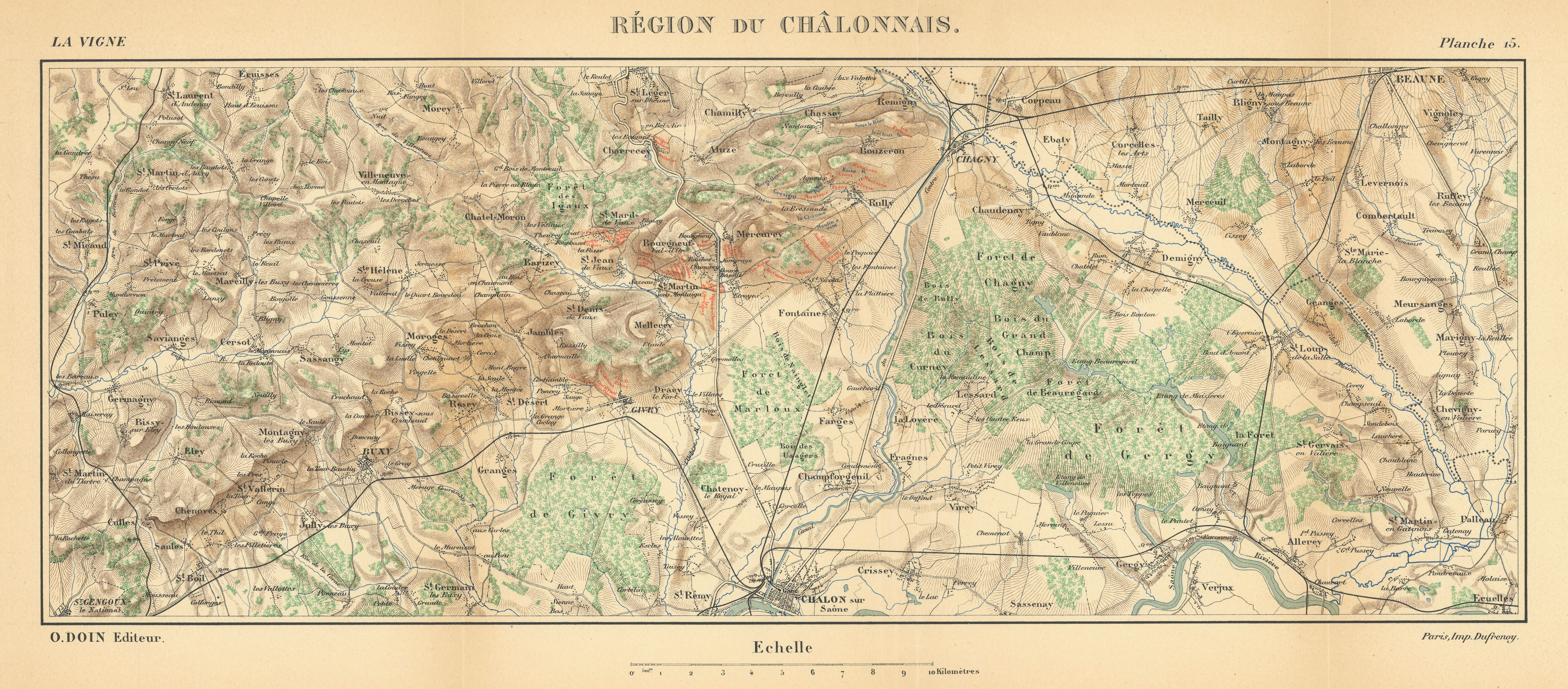 Associate Product Côte Châlonnais. Burgundy wine map. HAUSERMANN 1901 old antique plan chart
