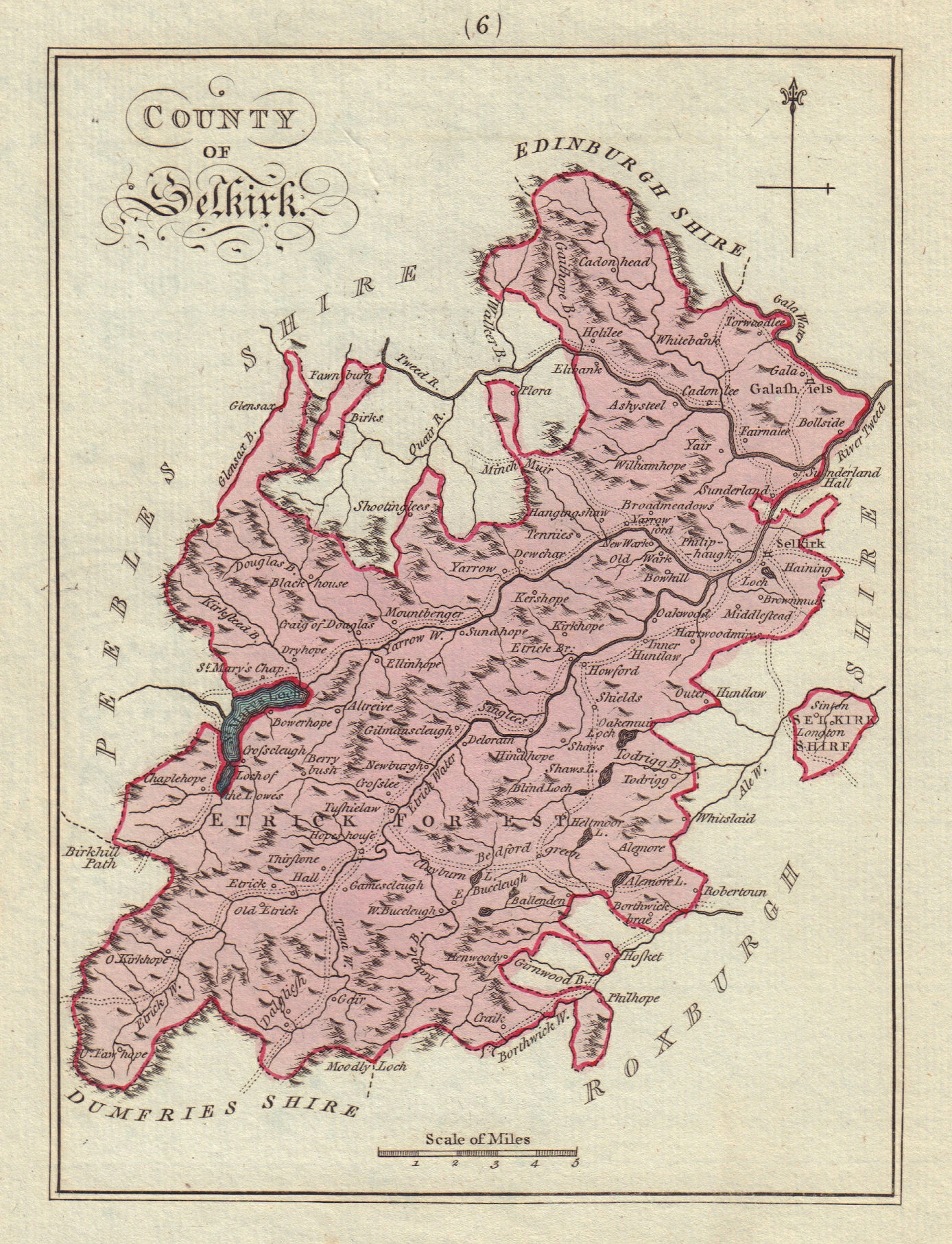 County of Selkirk. Selkirkshire. SAYER / ARMSTRONG 1794 old antique map chart