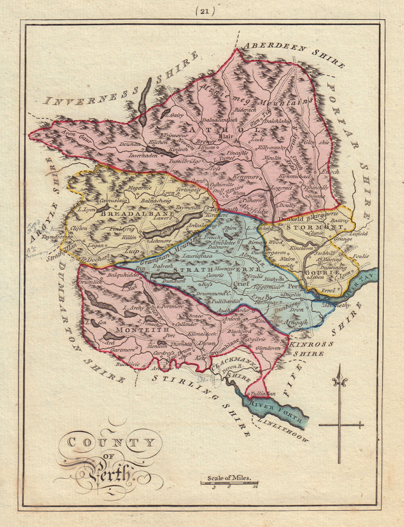 Associate Product County of Perth. Perthshire. SAYER / ARMSTRONG 1794 old antique map plan chart