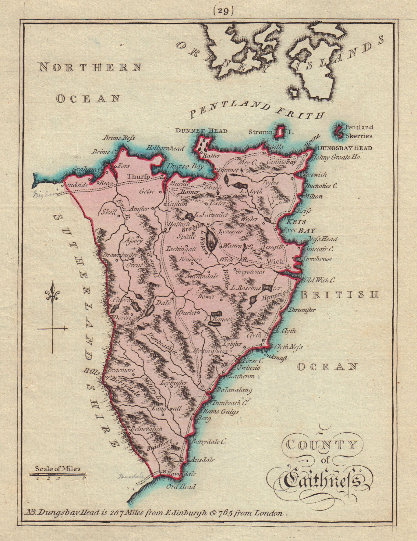 Associate Product County of Caithness. Caithness. SAYER / ARMSTRONG 1794 old antique map chart