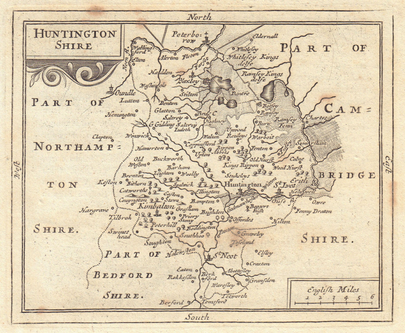 Huntingdonshire antique county map. "Huntingtonshire". SELLER / GROSE c1780