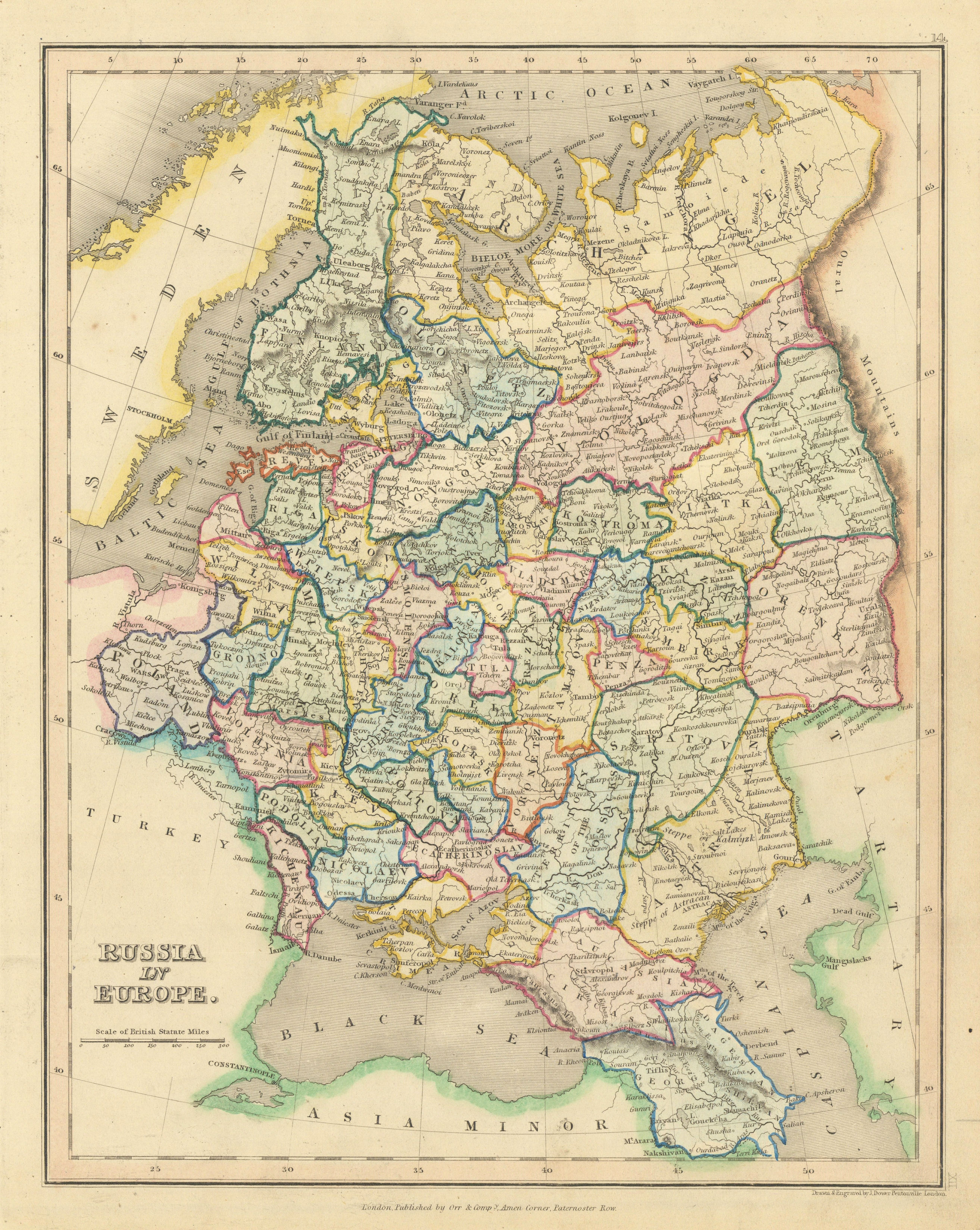 Associate Product Russia in Europe by John Dower. Finland Poland Georgia Ukraine Belarus 1845 map