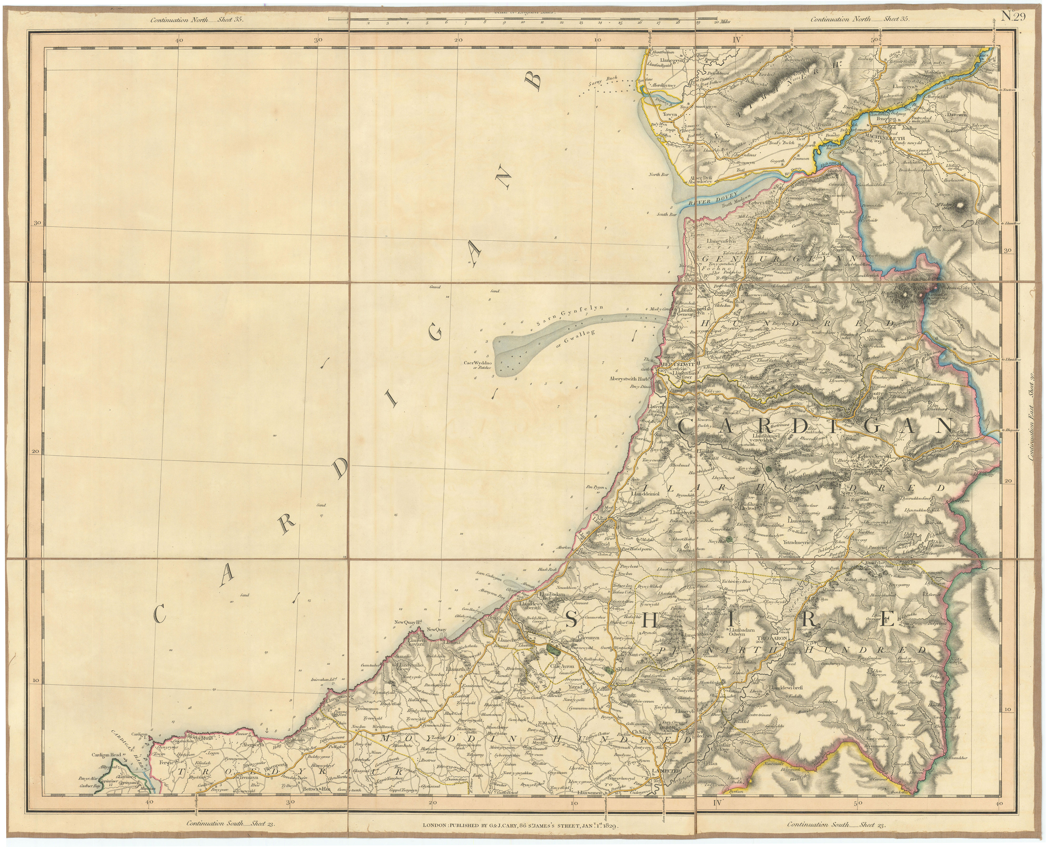 Associate Product CARDIGAN BAY. Cardiganshire, South Merionethshire. River Dyfi. CARY 1832 map