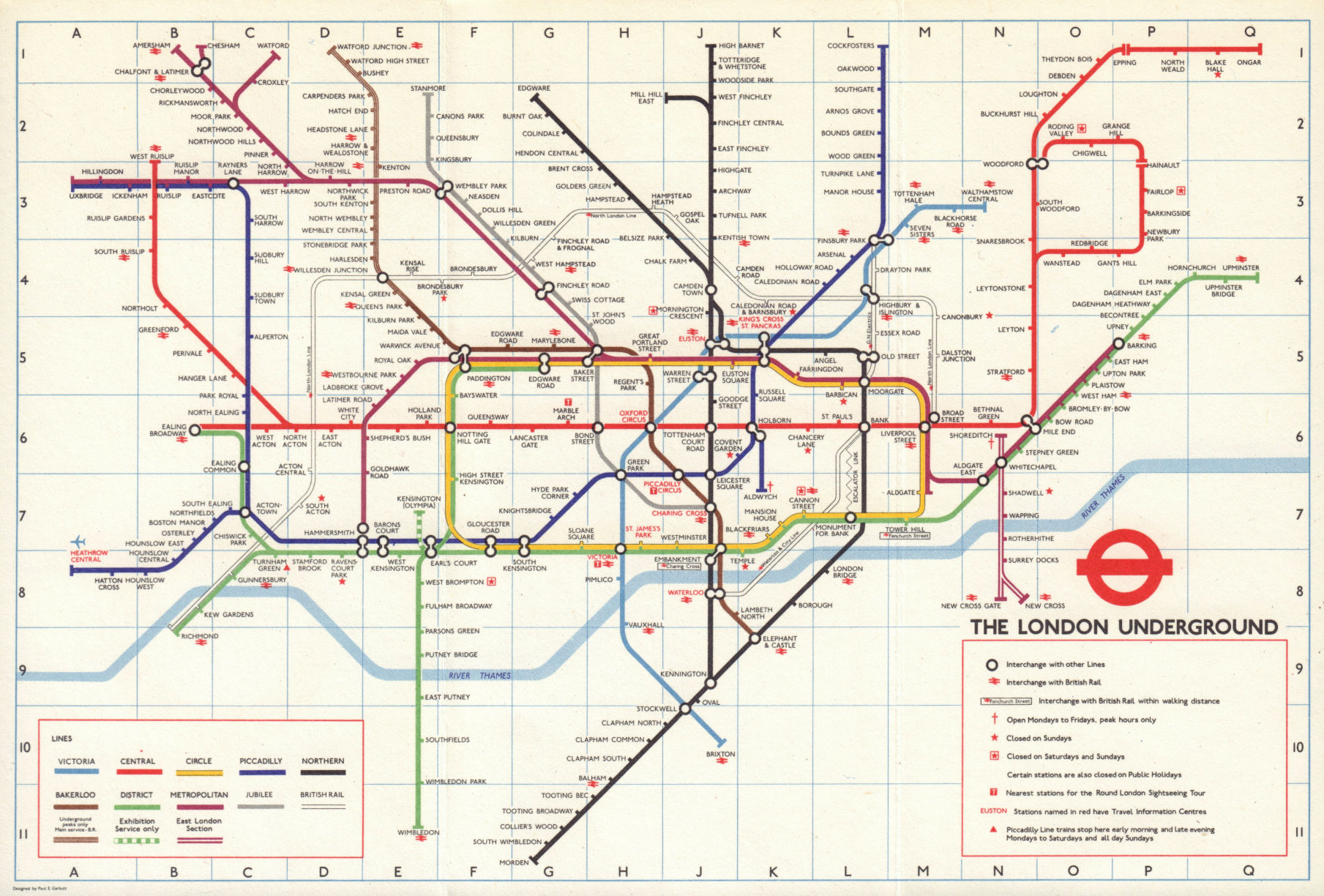 LONDON UNDERGROUND tube map. Jubilee line. Heathrow Central GARBUTT #1 June 1979