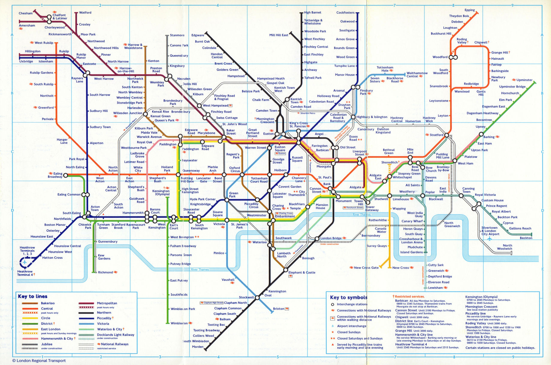 LONDON UNDERGROUND tube map East London line reopened. Lewisham DLR ...