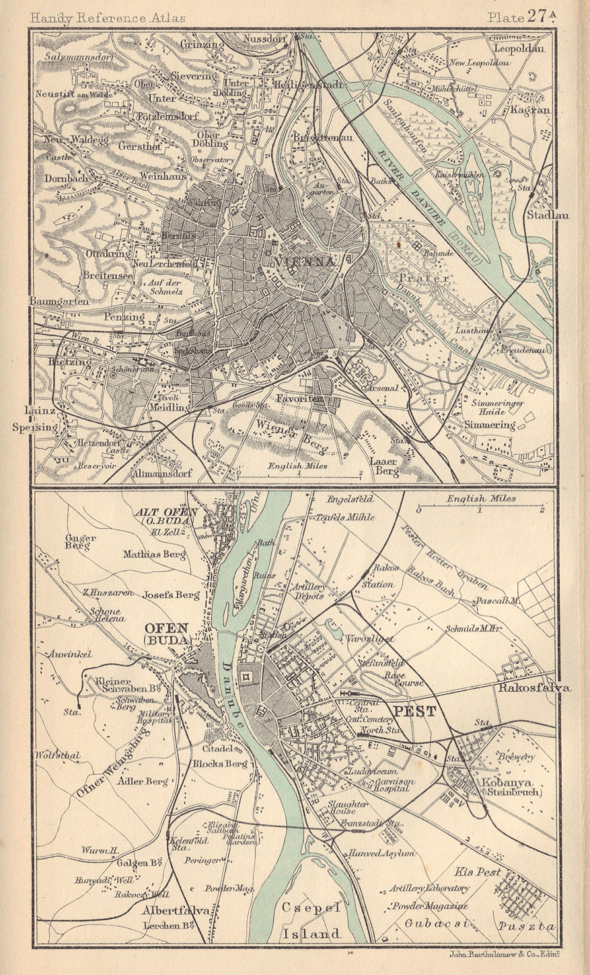 Environs of Vienna & Ofen (Buda) & Pest. Budapest. Austria-Hungary 1898 map