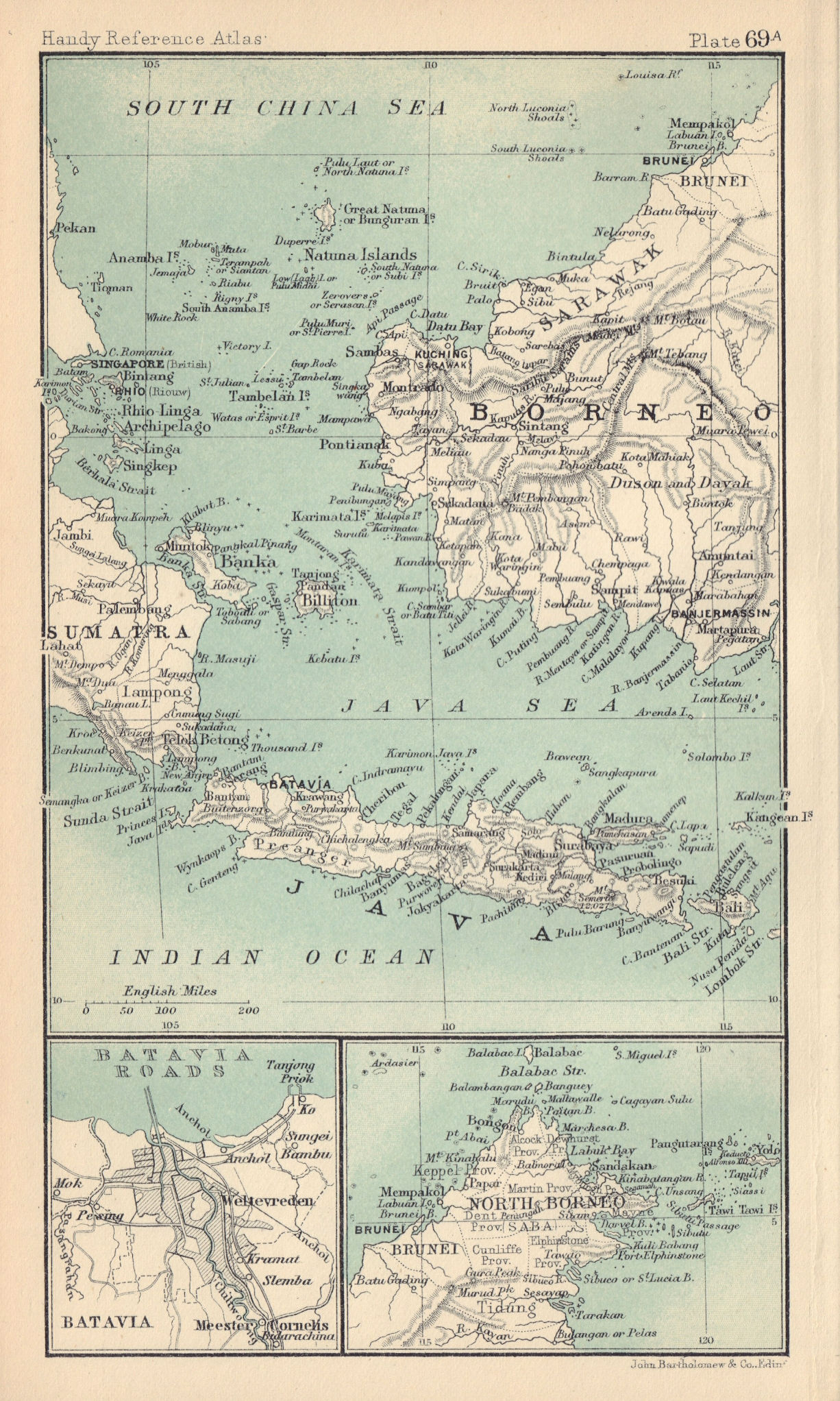 Associate Product Batavia/Jakarta sketch plan. North Borneo Java Sea Singapore. Indonesia 1898 map