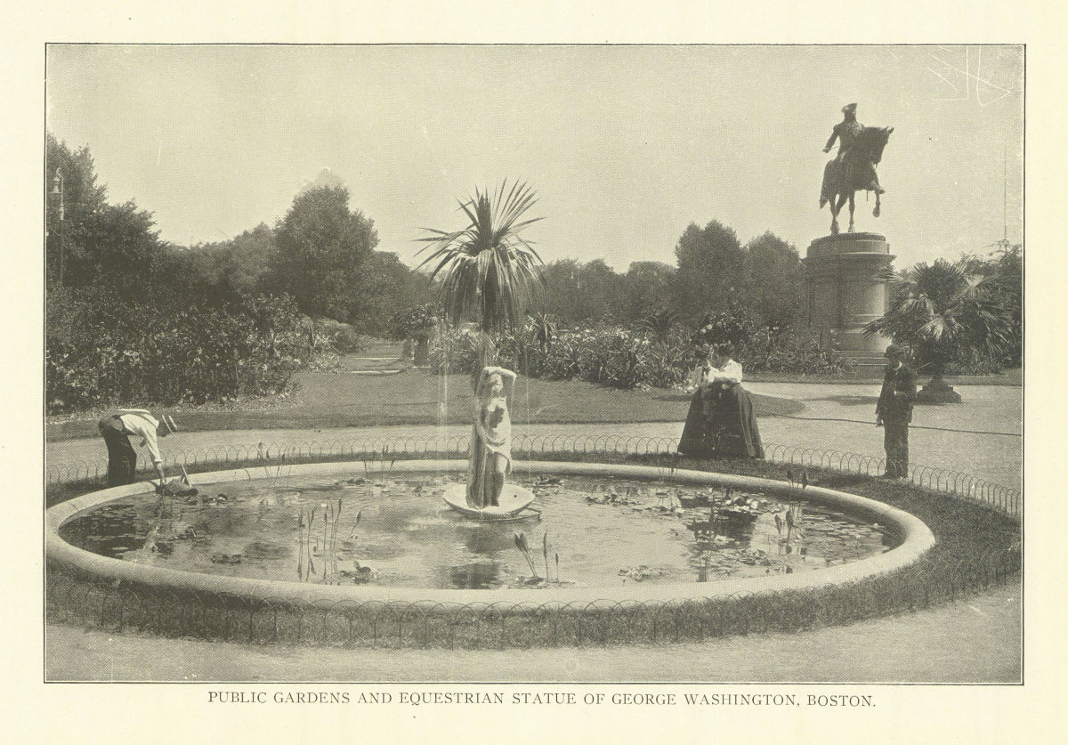 Public Gardens & George Washington Equestrian Statue, Boston. Massachusetts 1907