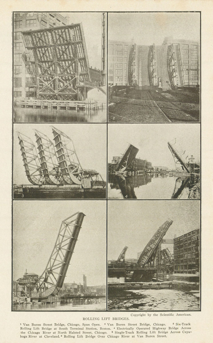 Associate Product ROLLING LIFT BRIDGES Van Buren/Halsted St Chicago. Boston. Cleveland 1907