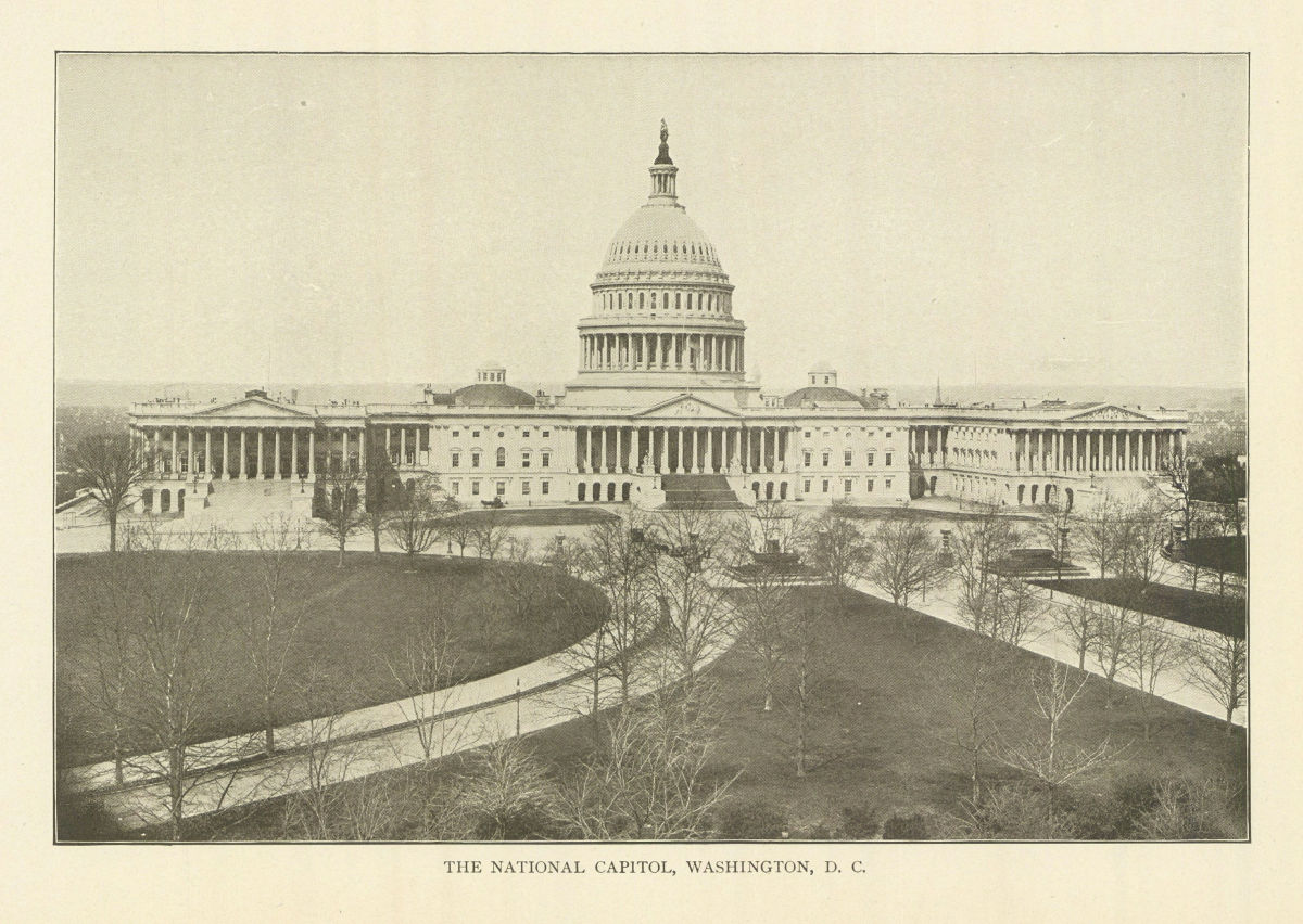 Associate Product The National Capitol, Washington, D. C. Washington DC 1907 old antique print