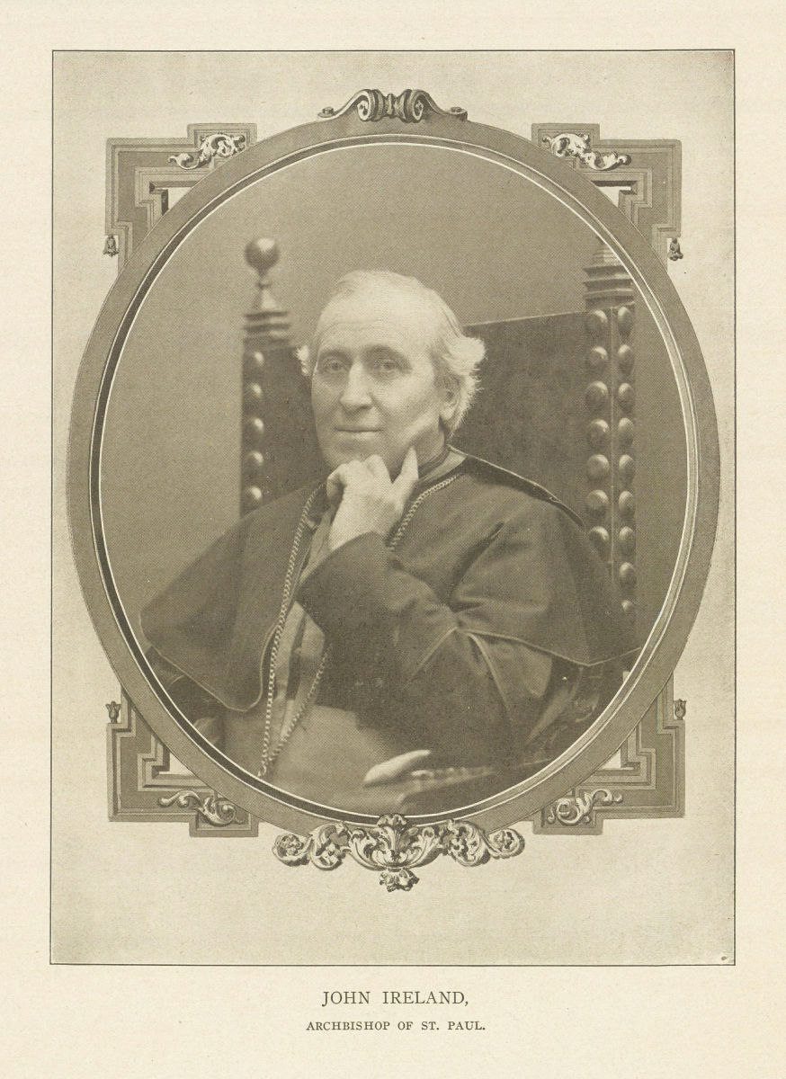 John Ireland, Archbishop of St. Paul,. Minnesota 1907 old antique print
