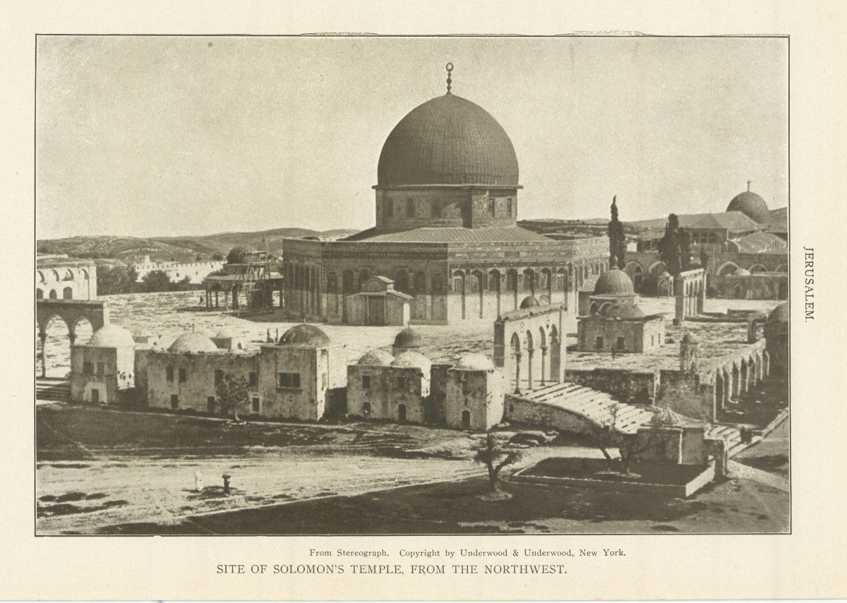 Associate Product Jerusalem. Site of Solomon's Temple, From The Northwest. Israel 1907 old print