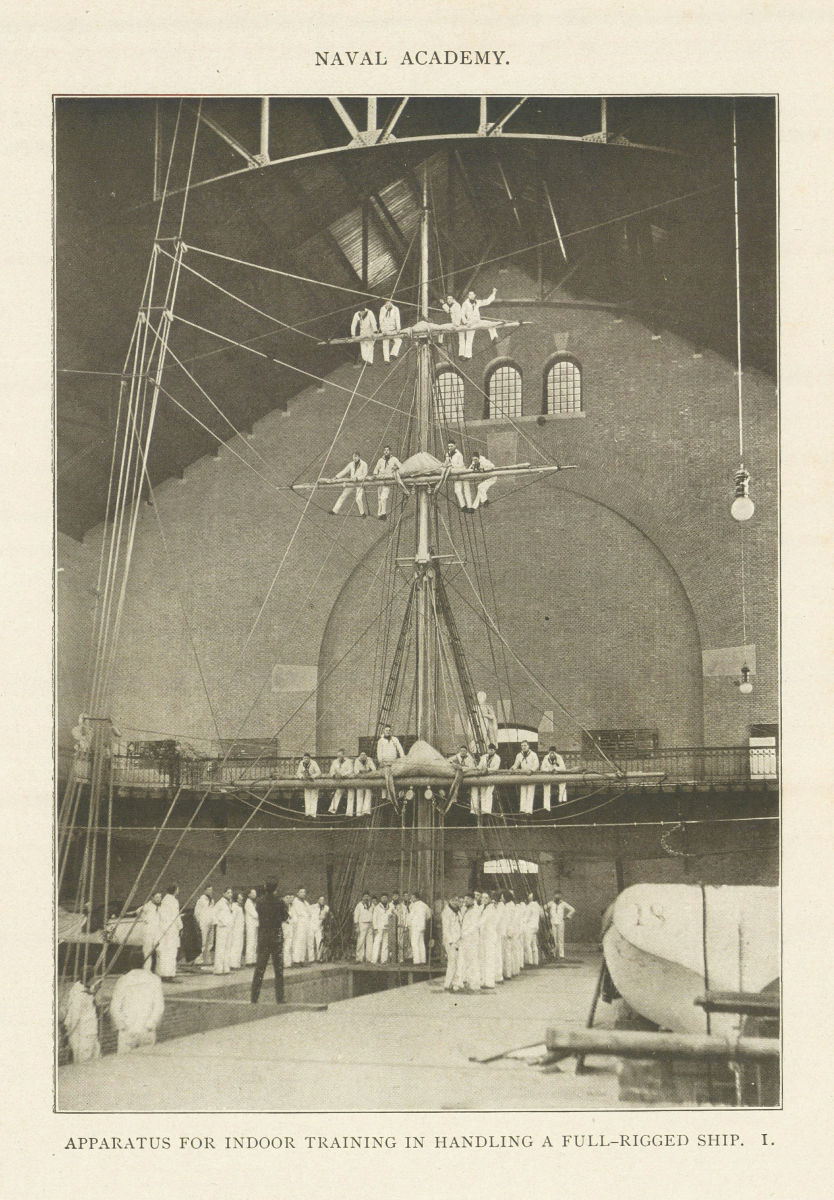 Naval Academy. Apparatus For Indoor Training In Handling A Full-Rigged Ship 1907