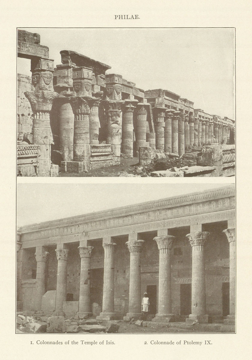 Associate Product PHILAE. Colonnades of the Temple of Isis. Colonnade of Ptolemy IX. Egypt 1907