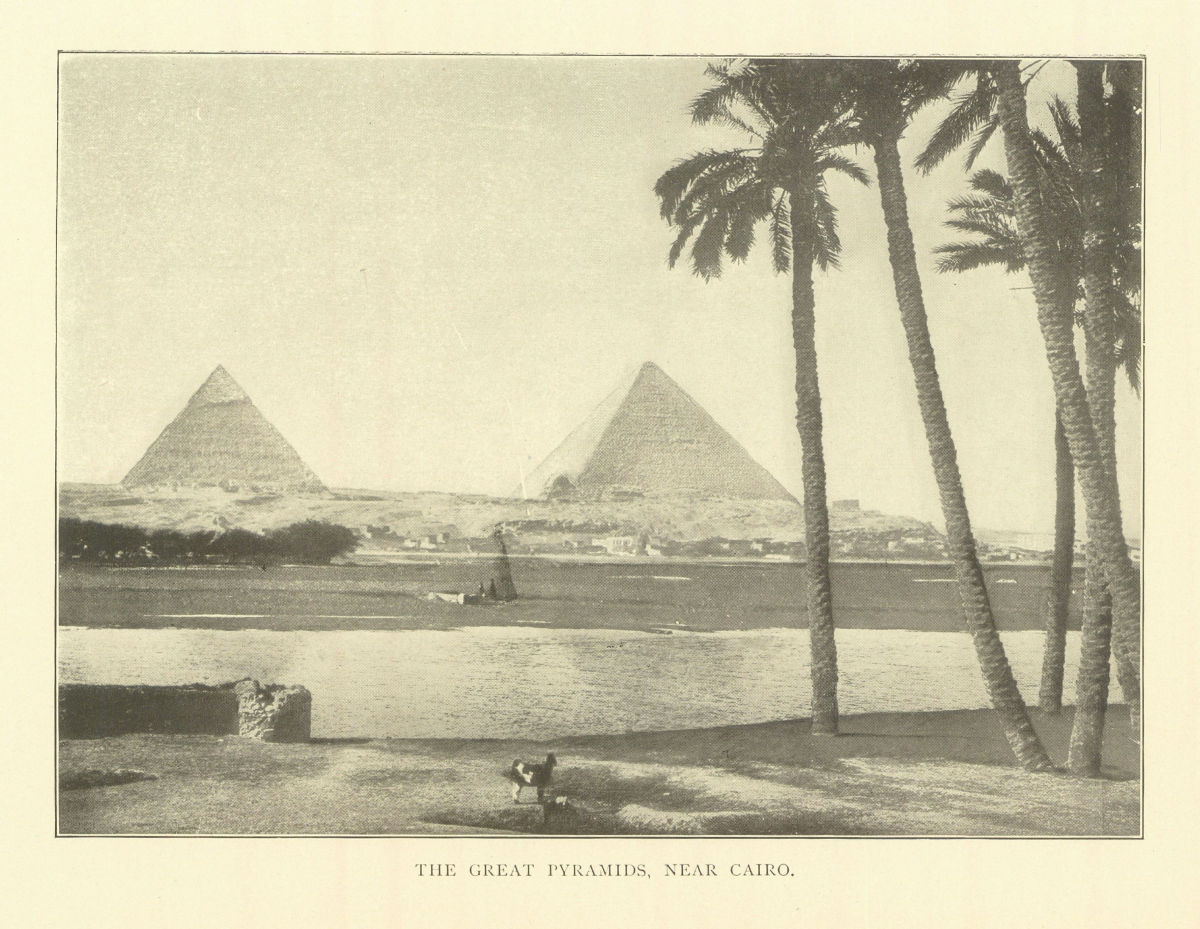 The Great Pyramids, Near Cairo. Egypt 1907 old antique vintage print picture