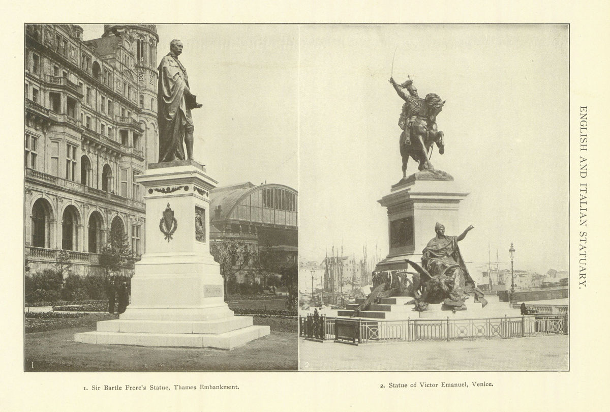 Associate Product Sir Bartle Frere's Statue, Thames Embankment. Victor Emanuel, Venice 1907