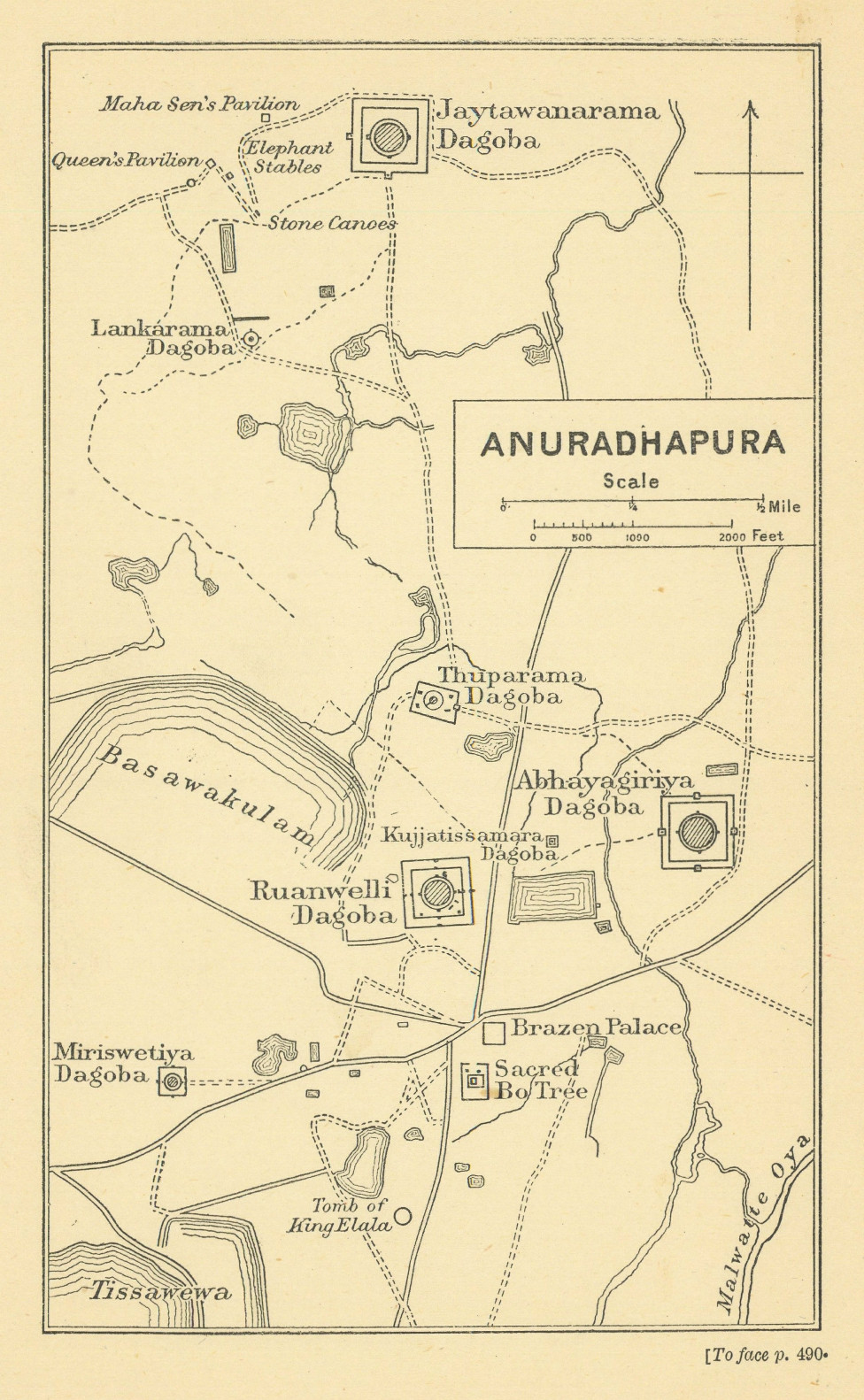 Associate Product CEYLON. Anuradhapura sketch map. Sri Lanka. Dagobas. British India 1905