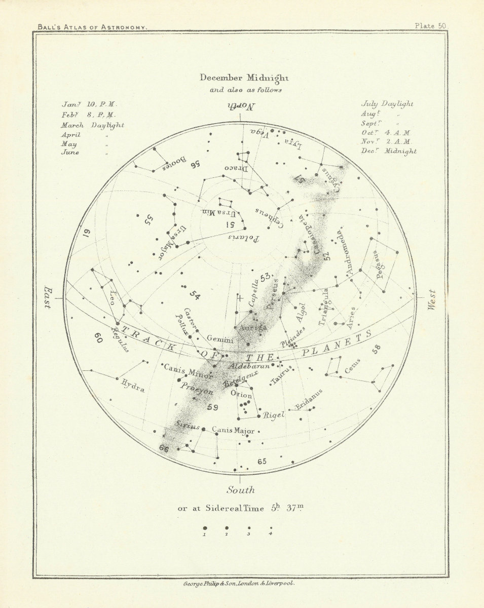 Night Sky Star Chart July Midnight - P 6 105764a