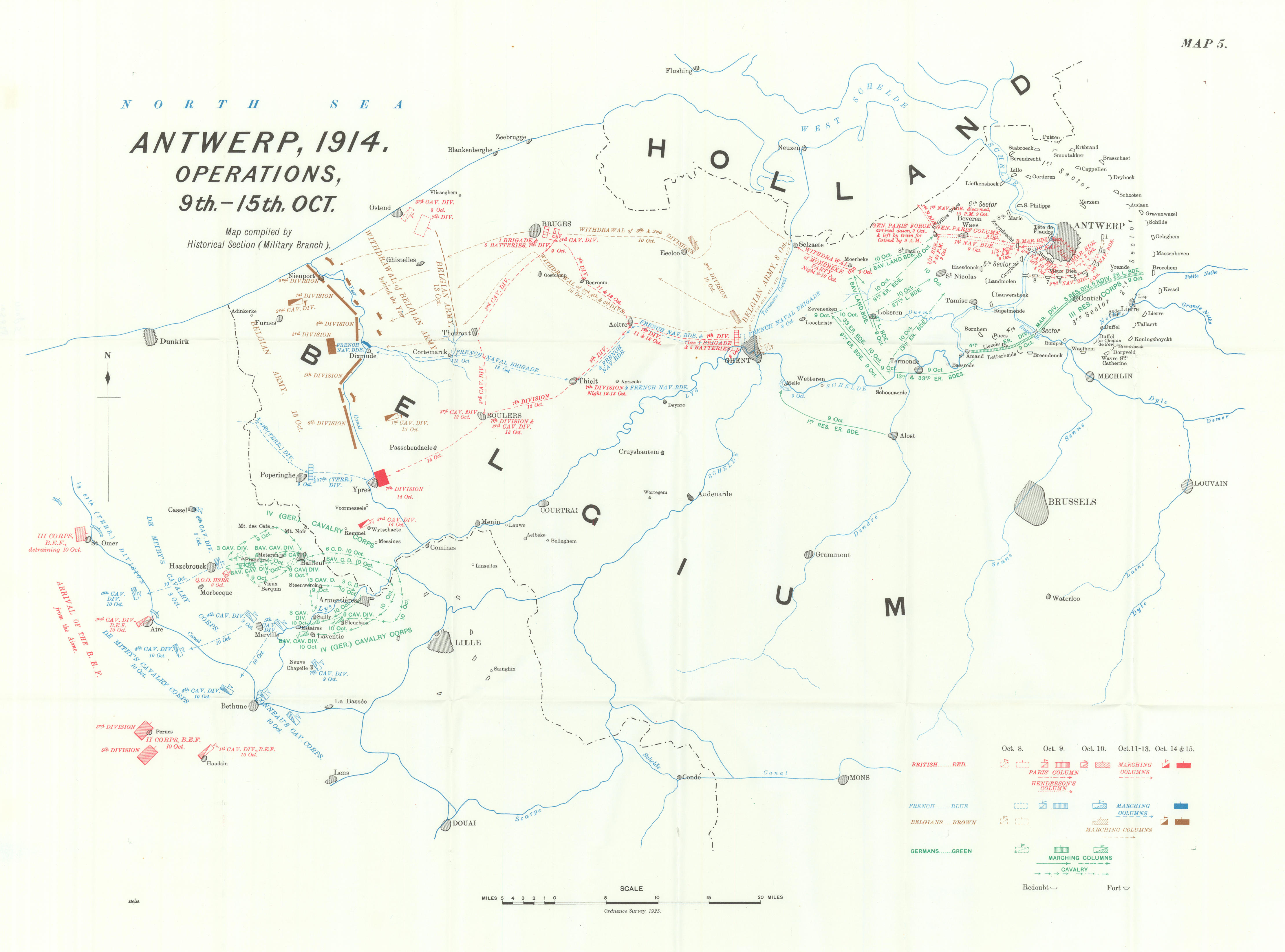 Battle of Antwerp 1914. Operations 9th 15th Oct. First World War