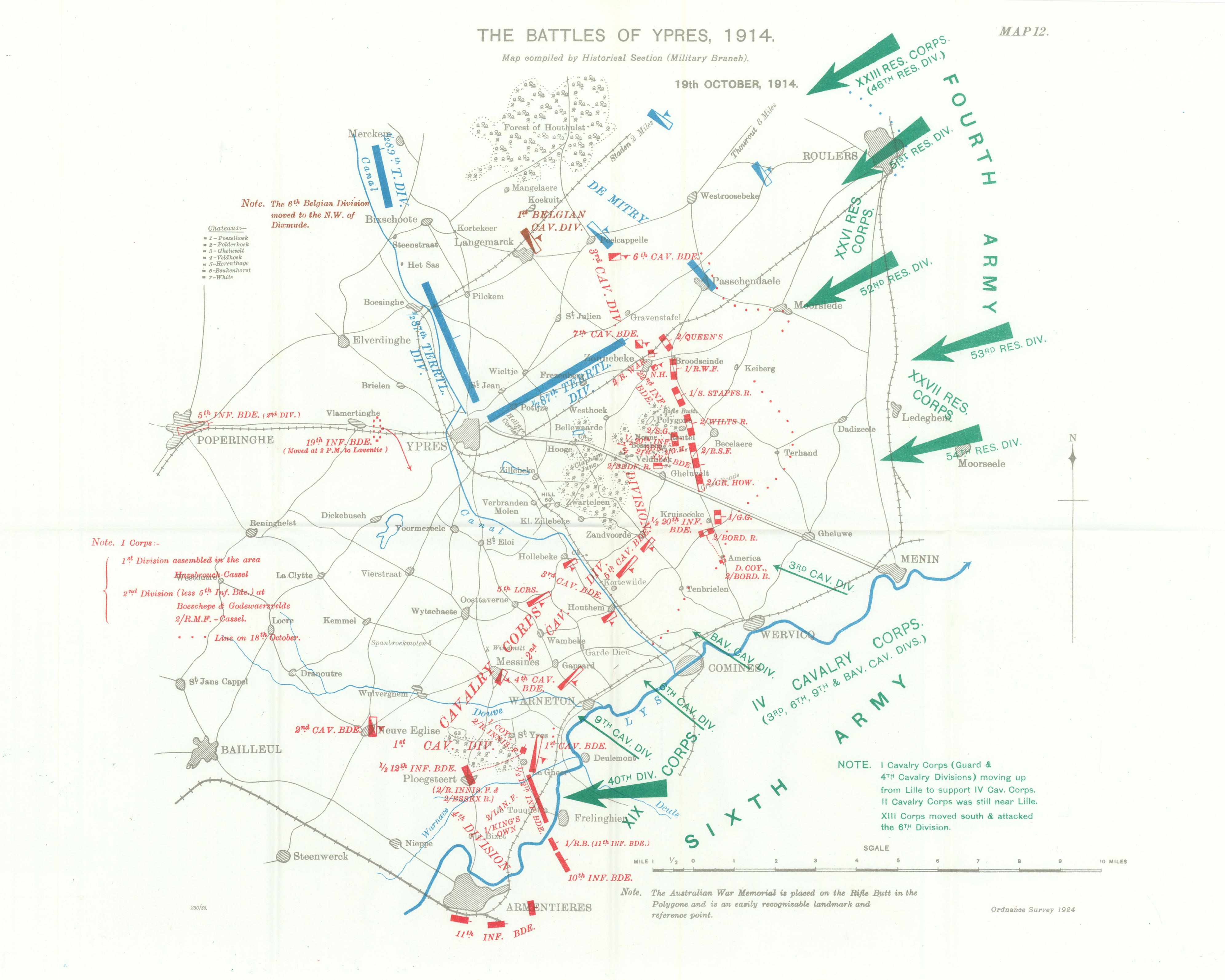 Battle of Ypres 1914. 19th October 1914. First World War. 1933 old ...