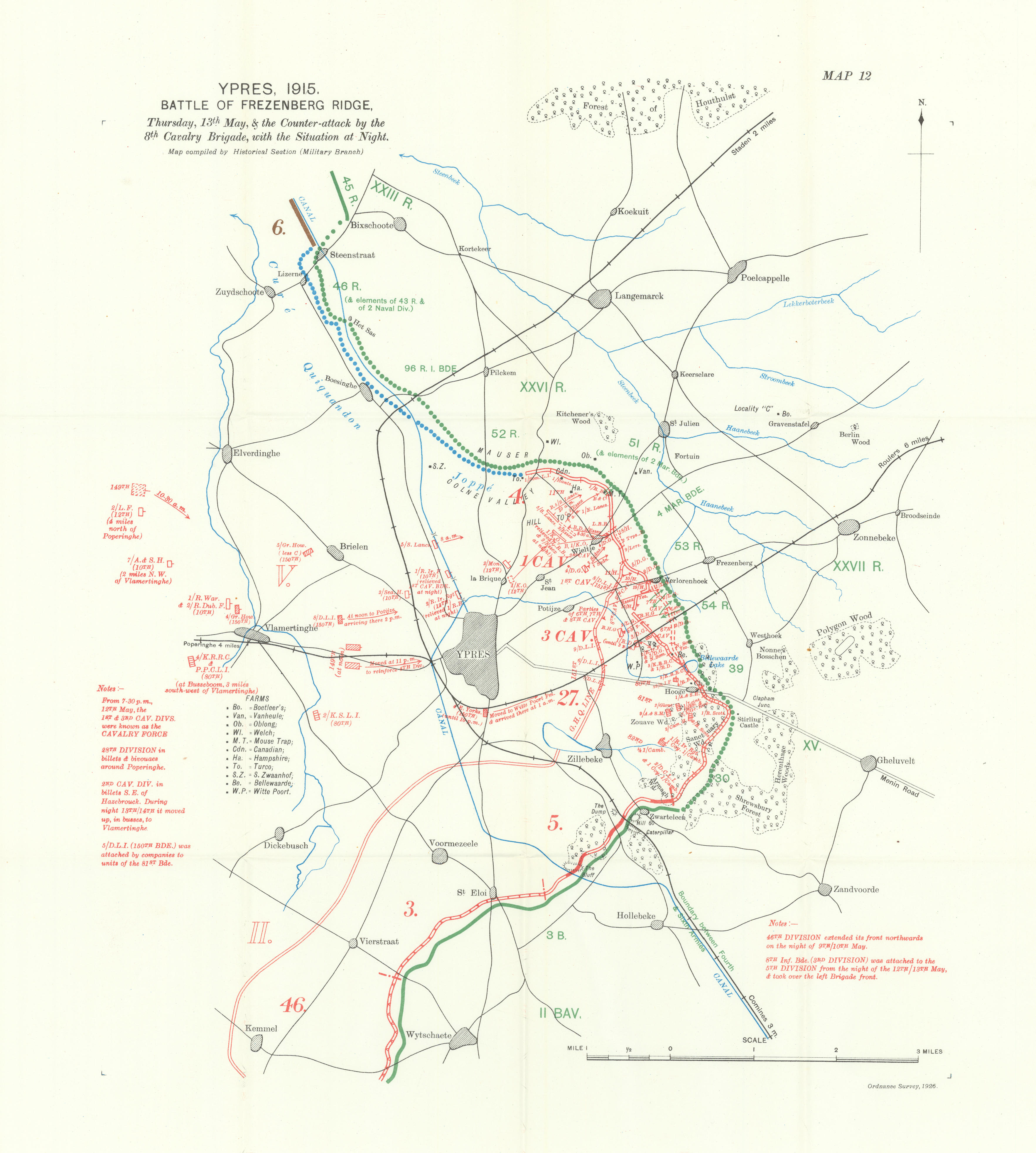 Battle of Frezenberg Ridge, 13th May 1915 night. Ypres First World War ...