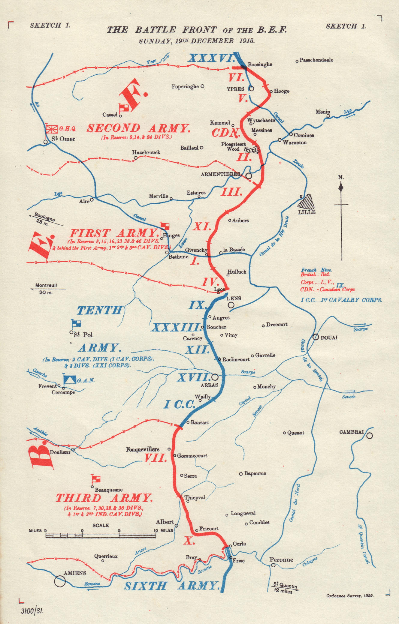 B.E.F. Battlefront, 19th December 1915. Battle of the Somme. WW1. 1932 ...