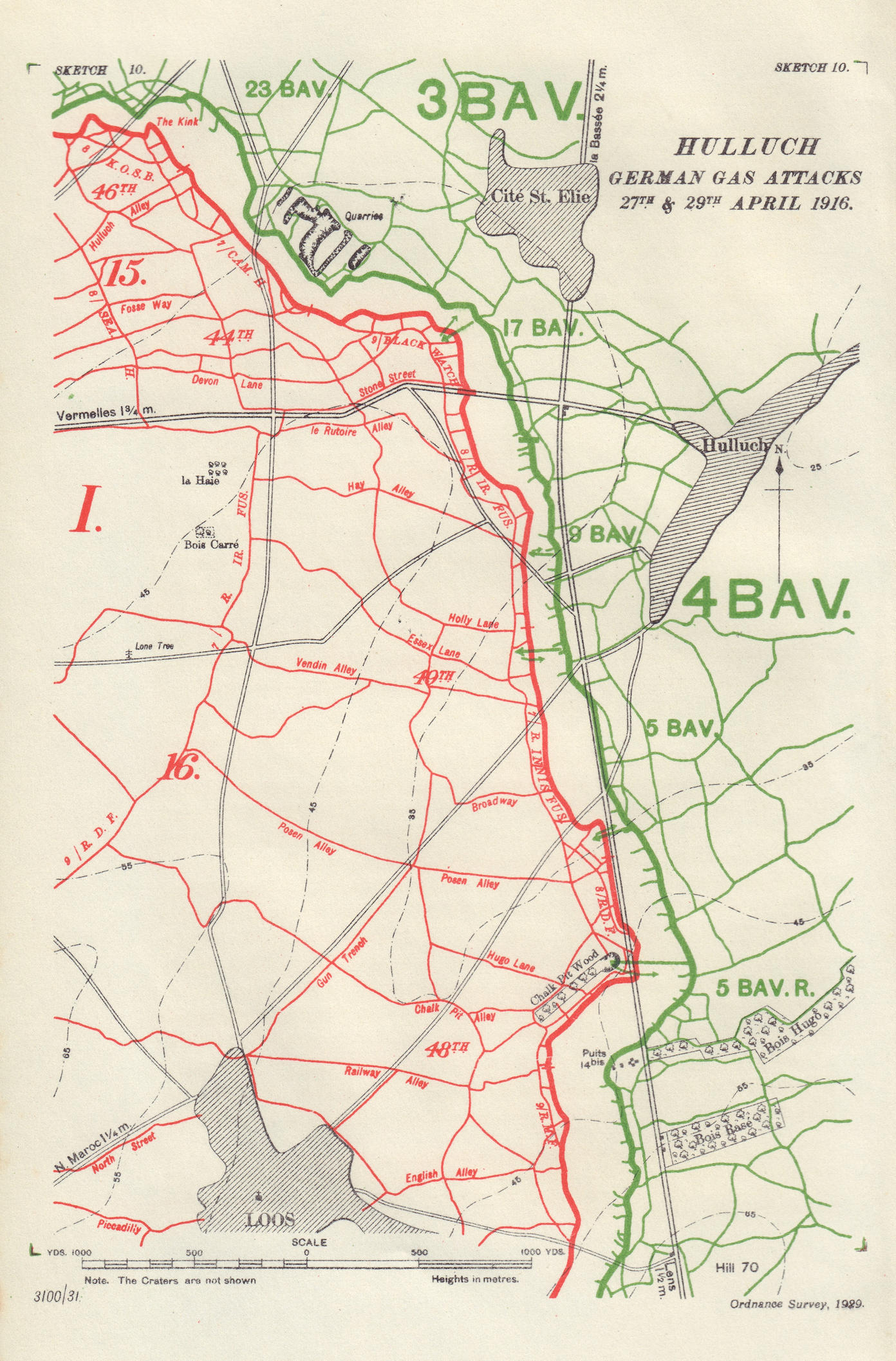 Hulluch German Gas Attacks 27-29th April 1916. First World War Trenches ...