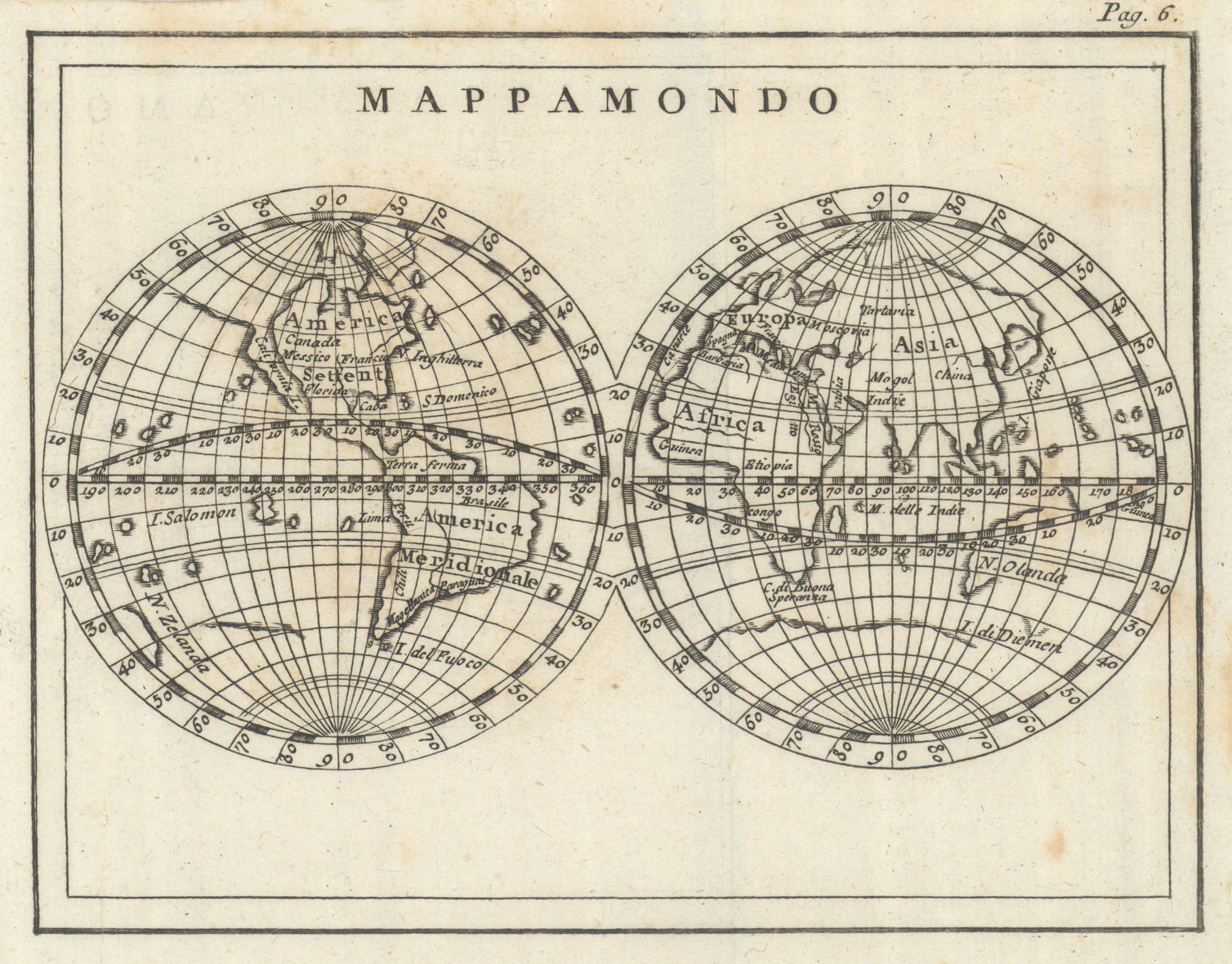 Associate Product 'Mappamondo'. California as an island. Australia incomplete. BUFFIER 1788
