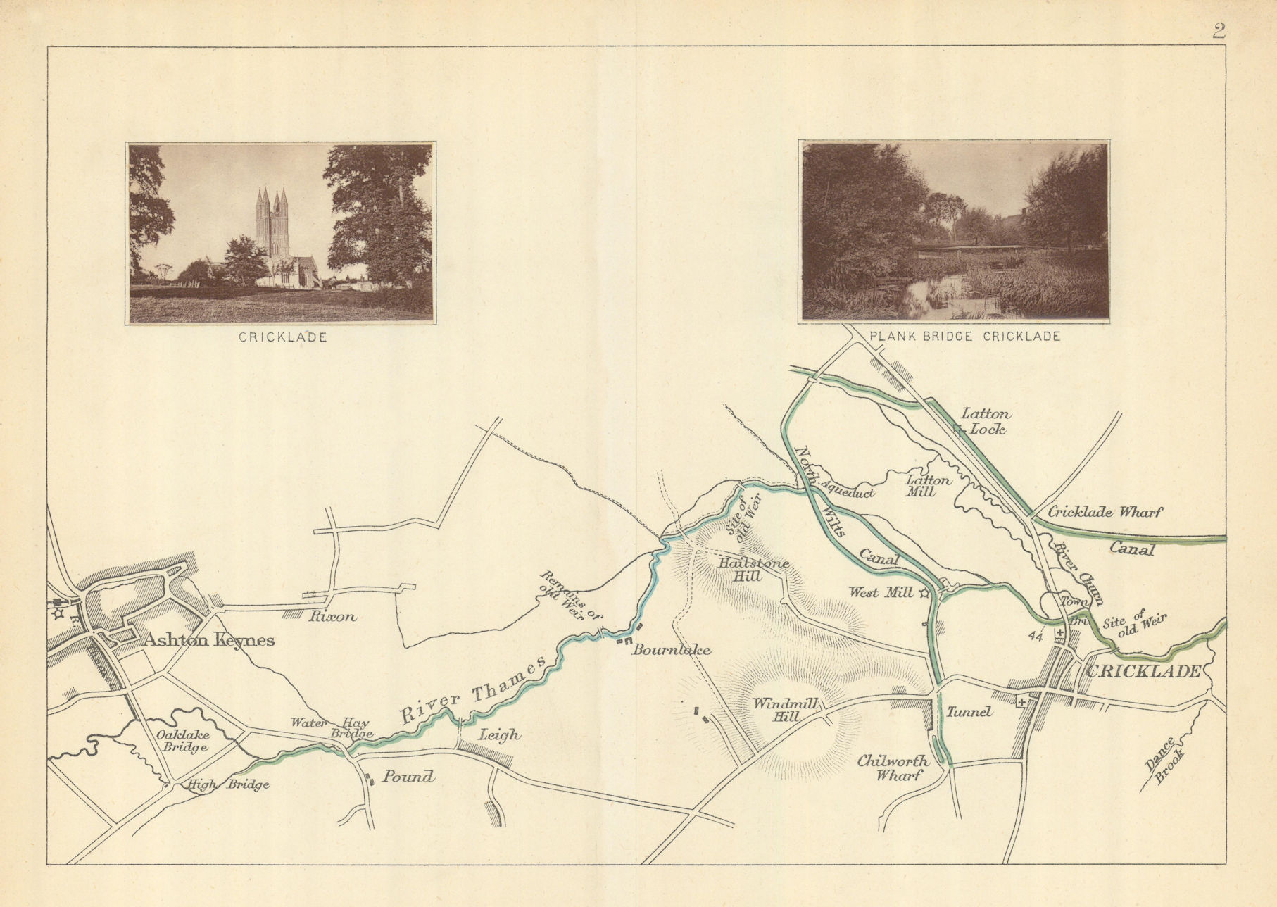 RIVER THAMES Ashton Keynes Cricklade. Plank Bridge. TAUNT 1879 old map