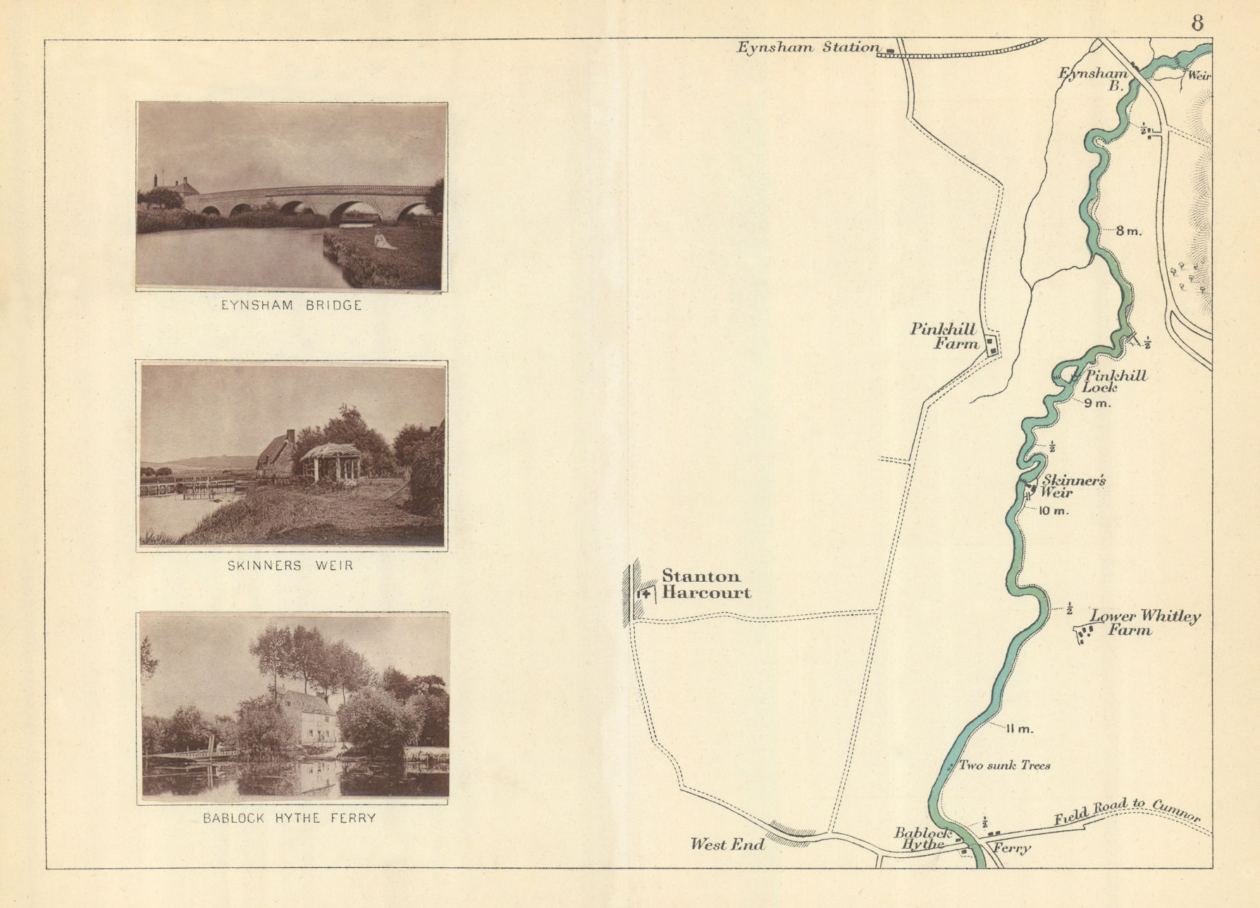 Associate Product RIVER THAMES Stanton Harcourt Eynsham Bridge Bablock Hythe Ferry. TAUNT 1879 map