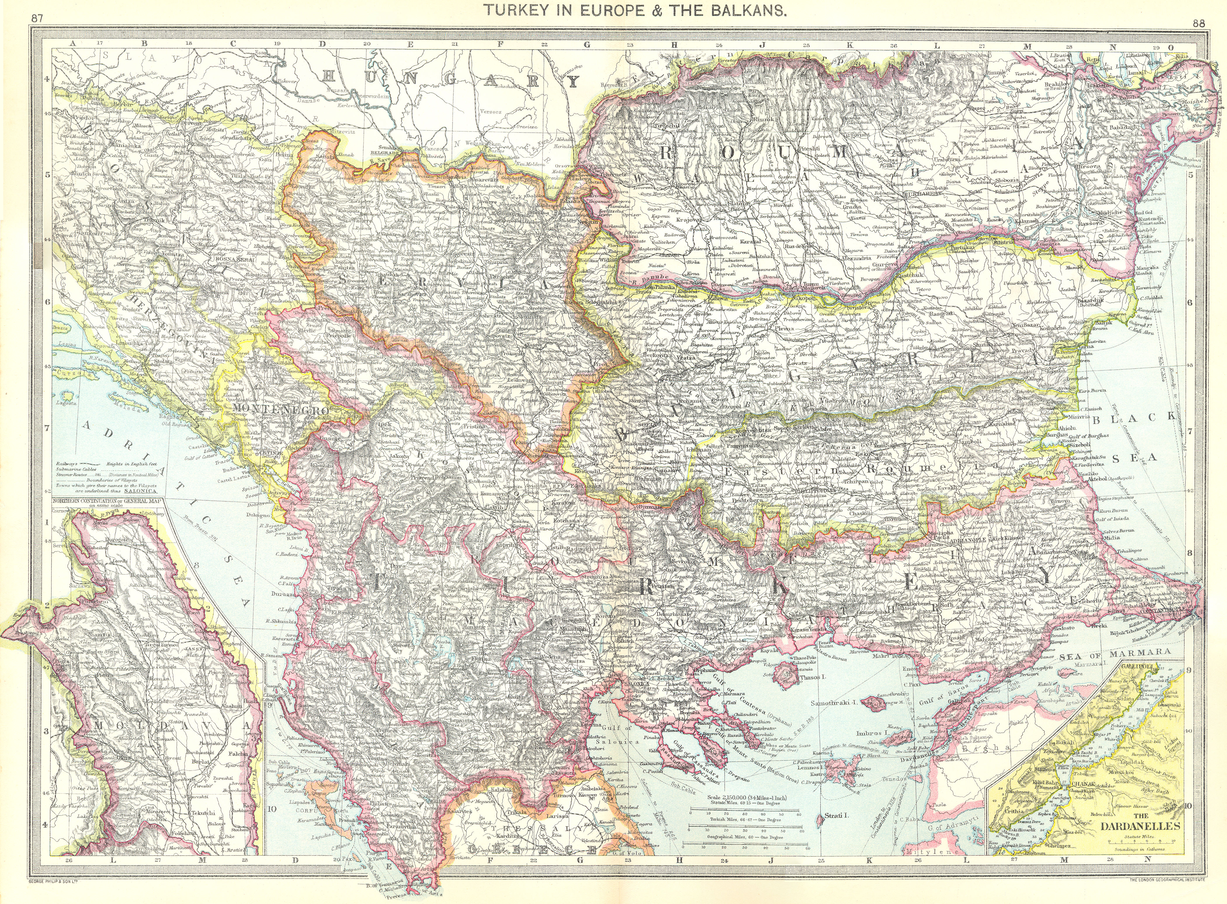 Associate Product BALKANS. Turkey in Europe &; map of Moldova; Dardanelles 1907 antique