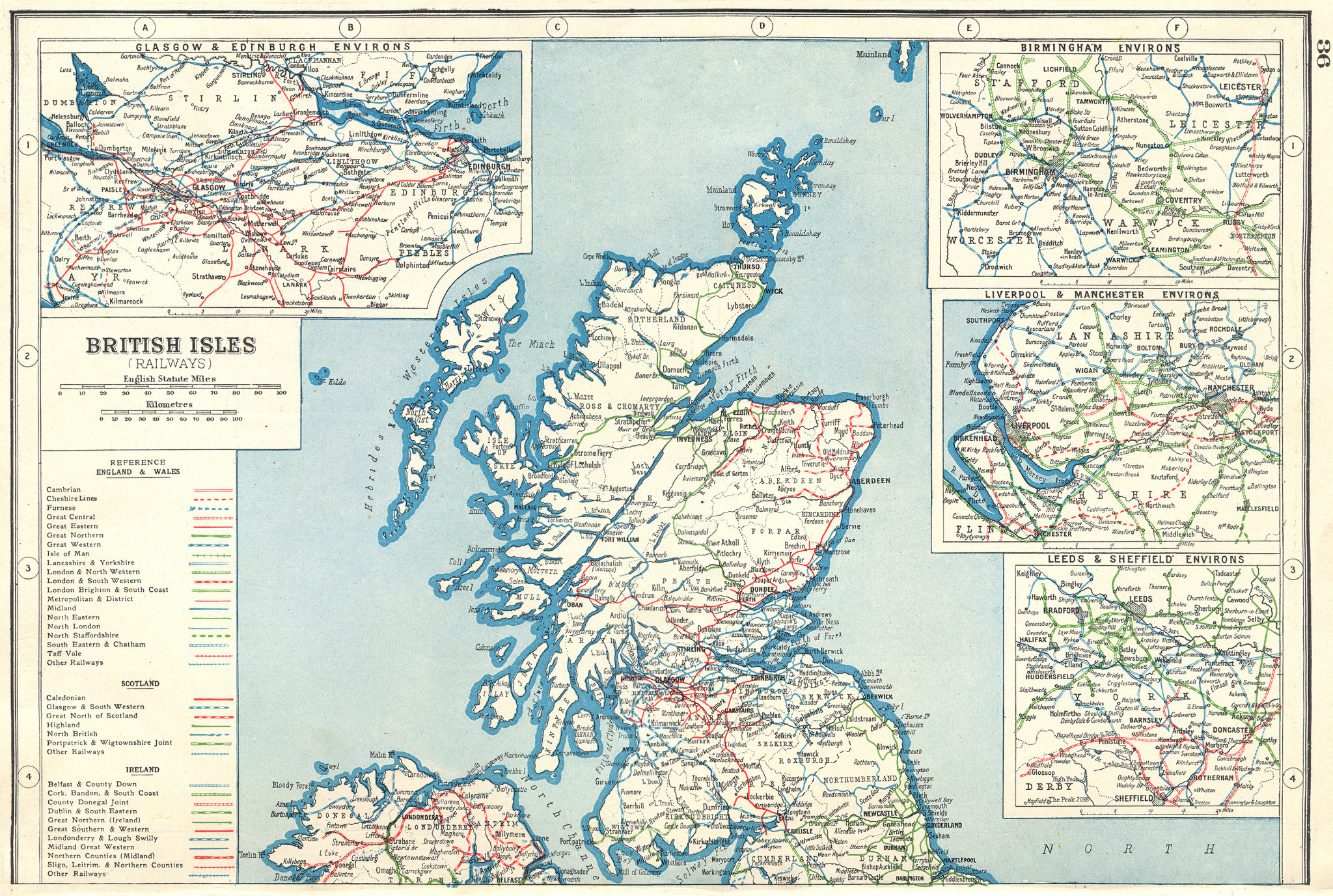 England & Wales. Showing Counties, Towns Railways. Stanford 1906 Old Map