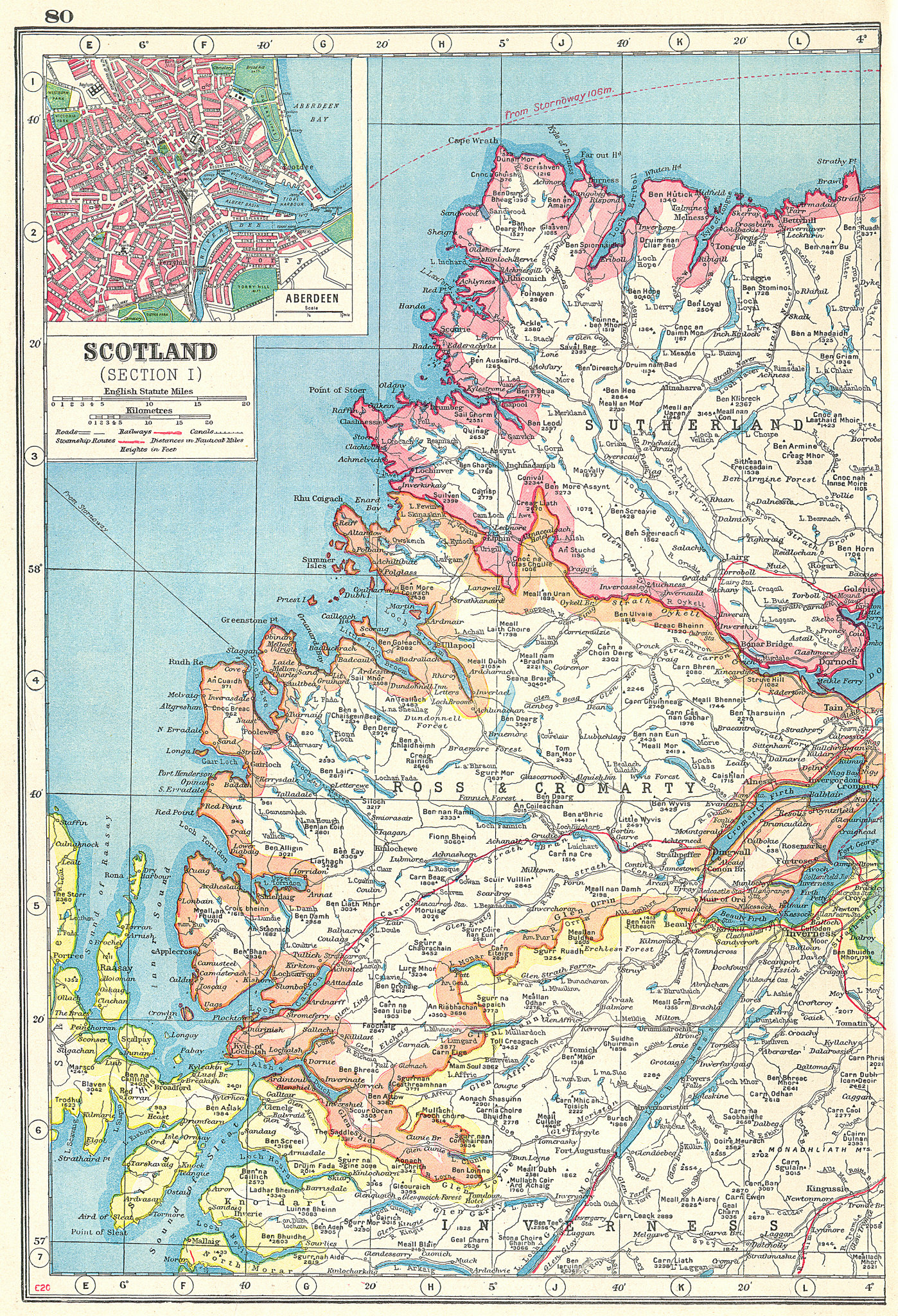 SCOTTISH HIGHLANDS.Sutherland Ross & Cromarty Invernessshire.Aberdeen