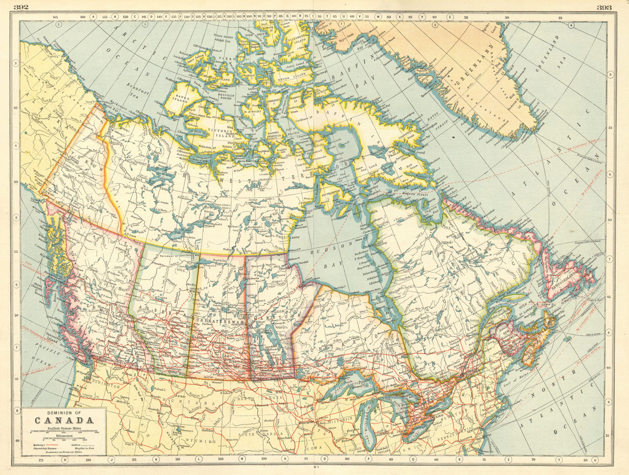 ALBERTA. Showing railways & part of British Columbia. Canada 1920 old map