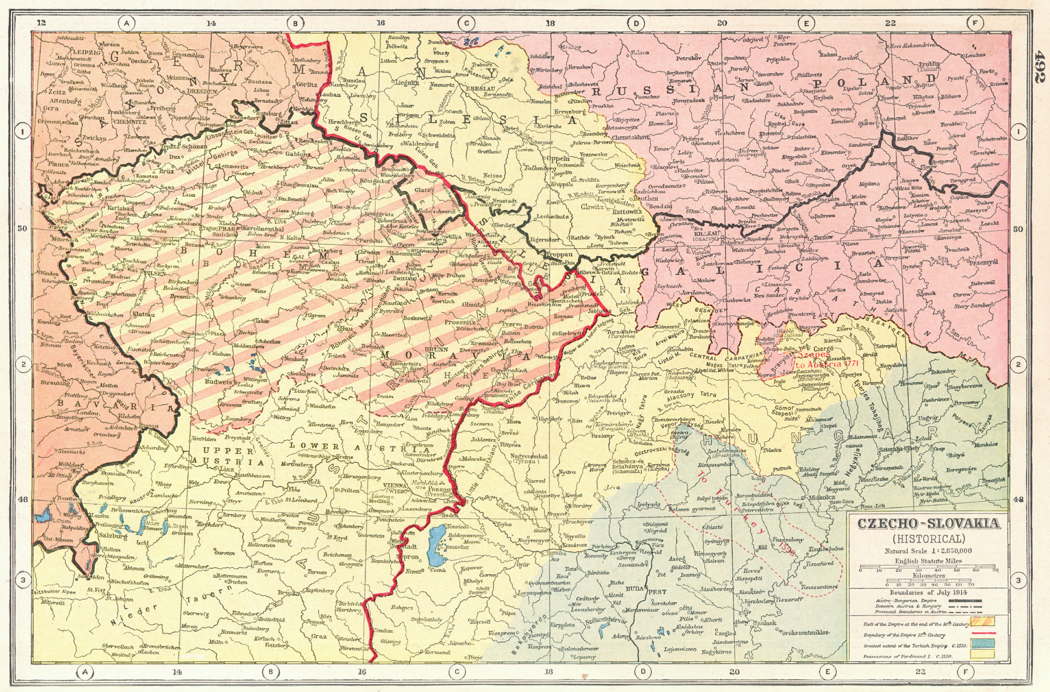 CZECHOSLOVAKIA HISTORICAL BORDERS. 1914 10C Ottoman 12C Ferdinand I &c ...