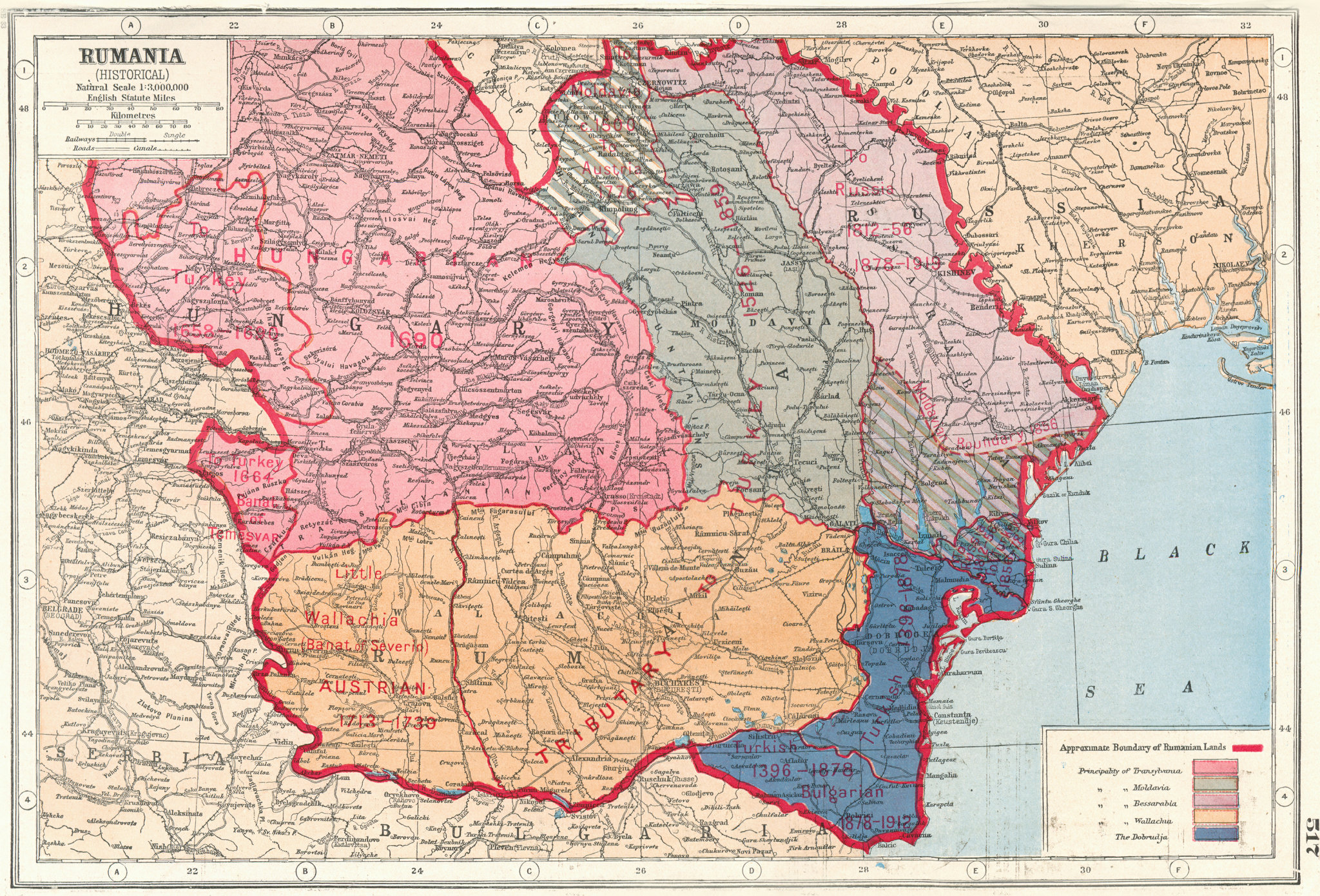 Старая карта румынии