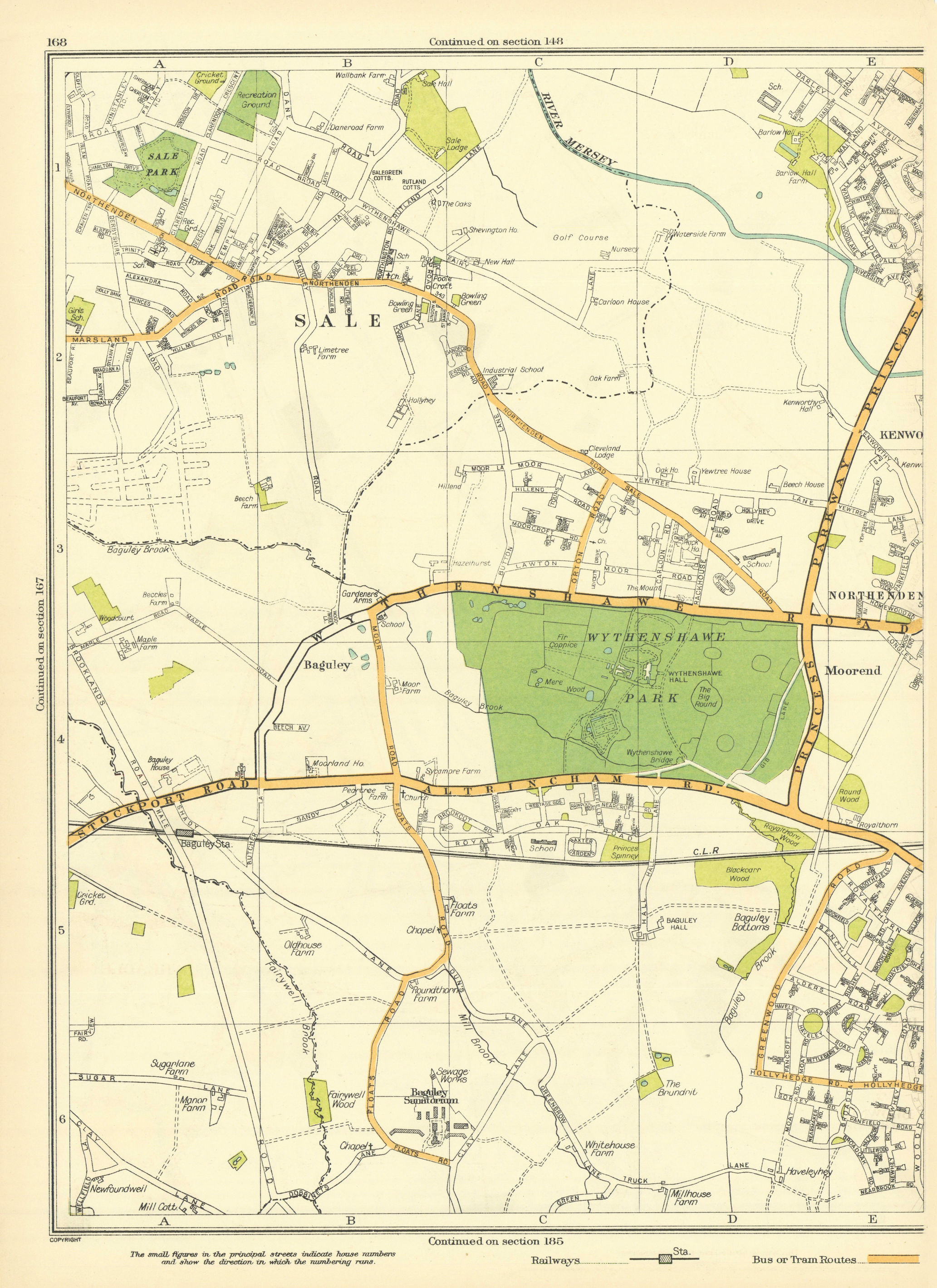 Associate Product LANCASHIRE Sale Baguley Moorend Wythenshawe Manchester Northenden 1935 old map
