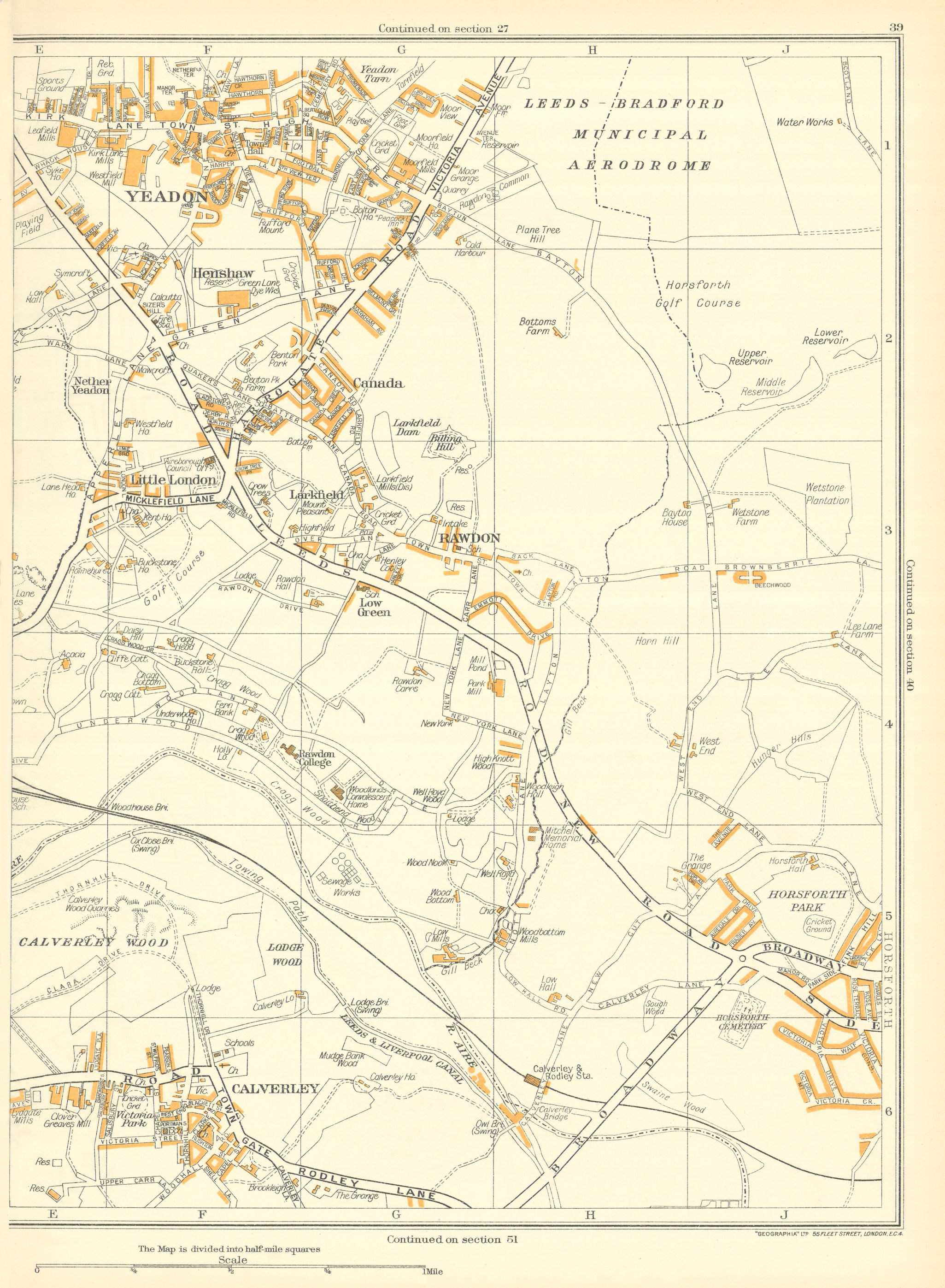 YEADON Henshaw Rawdon Calverley Little London Horsforth Airport